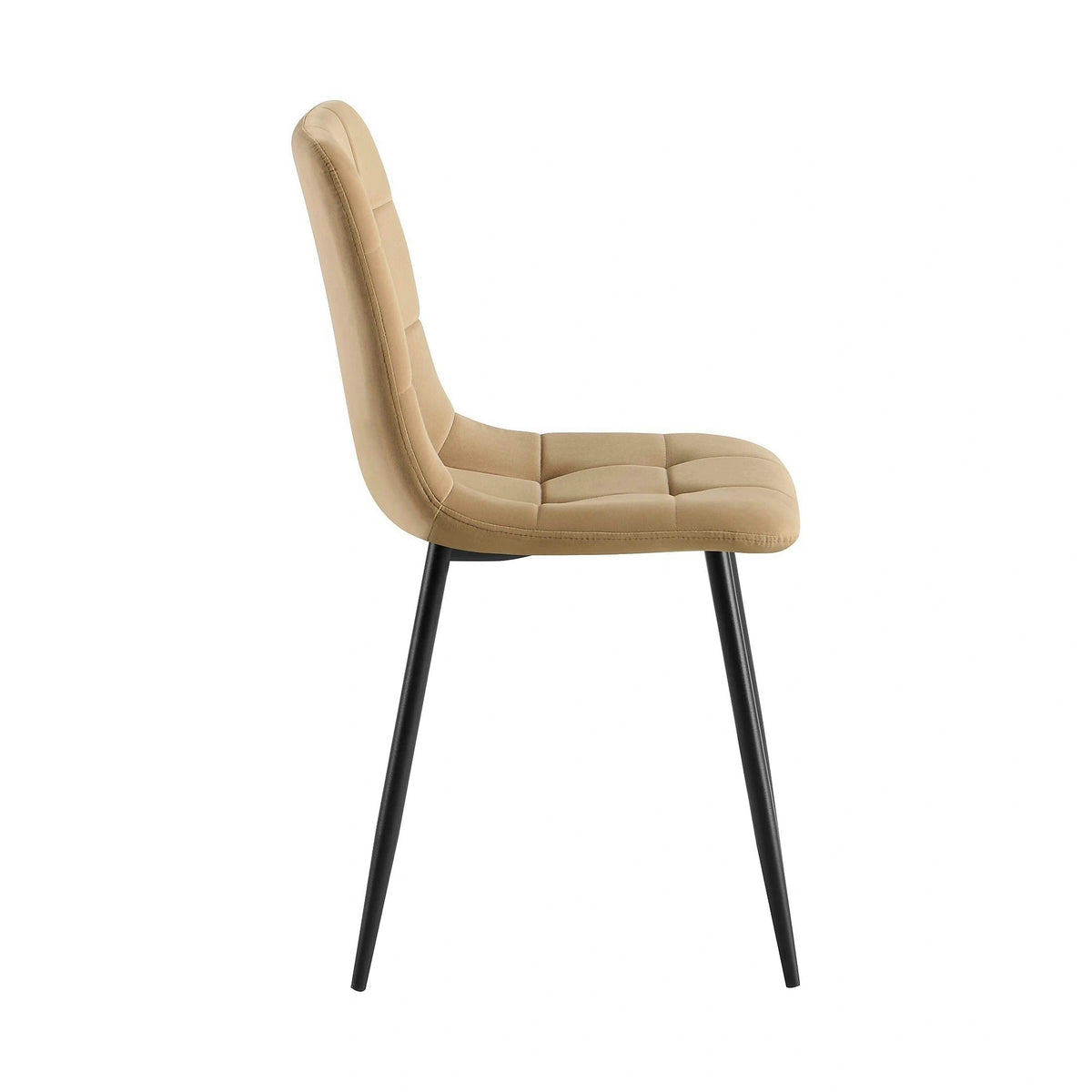 Scaun TED NEW, bej inchis/negru, stofa catifelata/metal, 46x54x88 cm