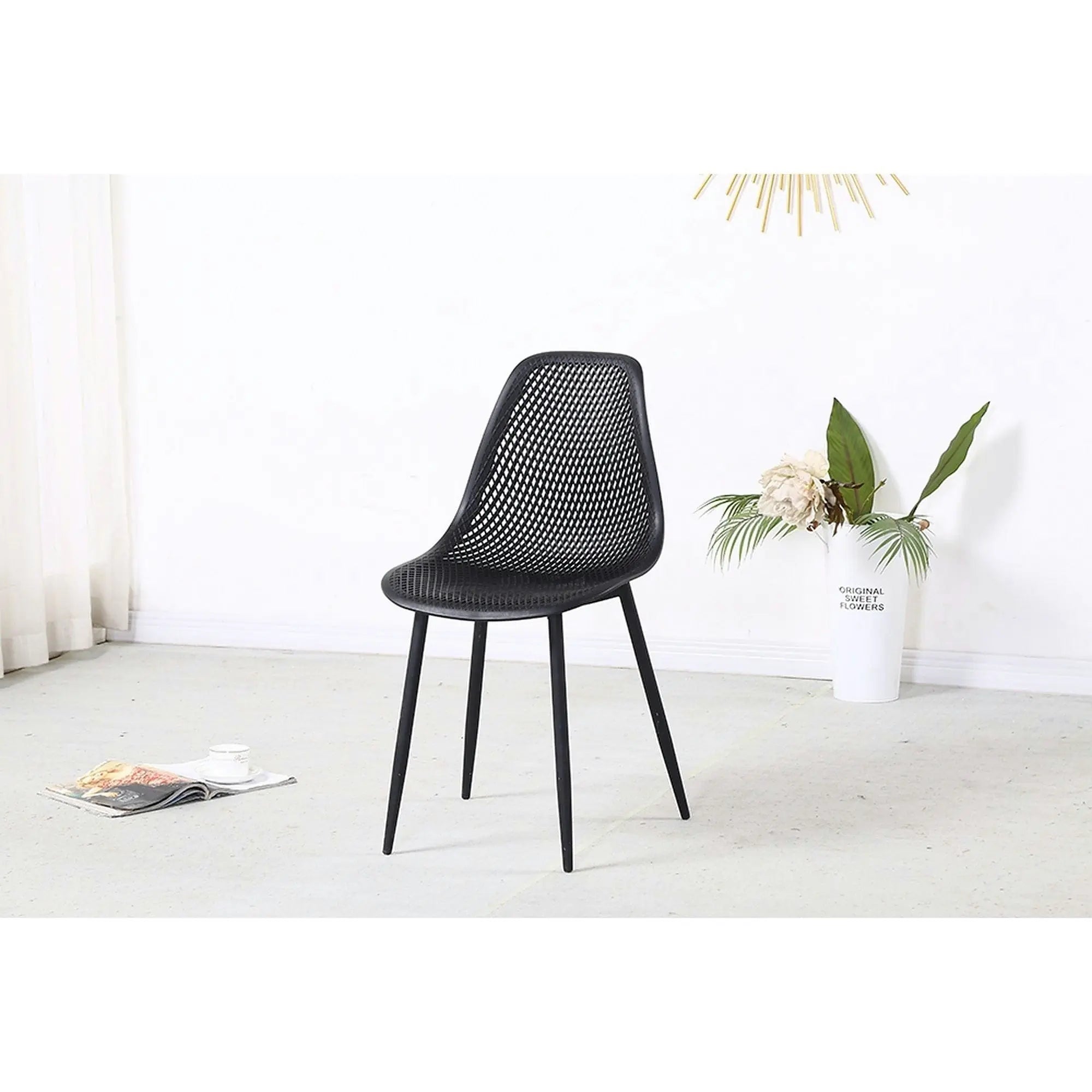 Scaun TEGRA TYP 2, negru, plastic/metal, 37x53x86 cm