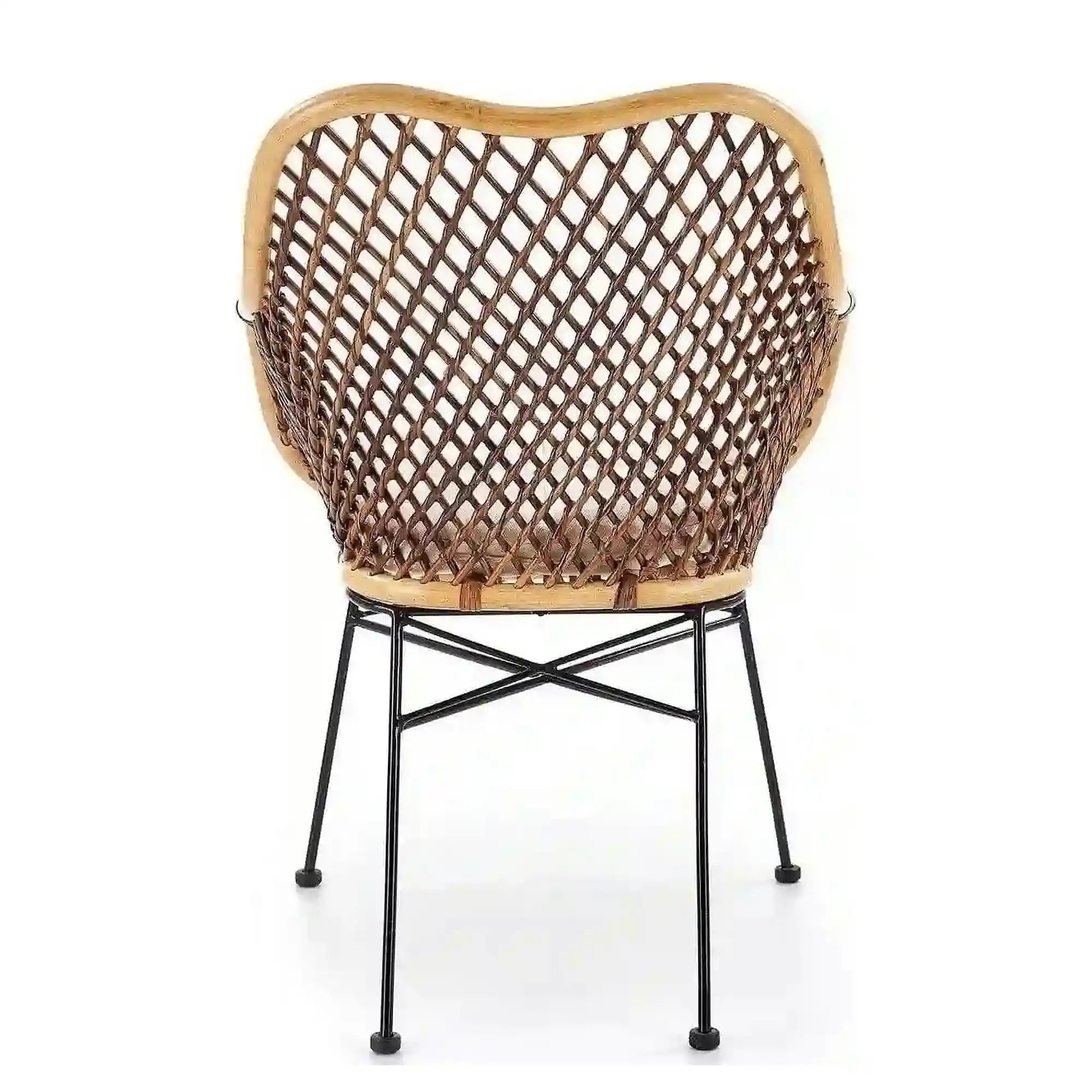 Scaun terasa K336, stejar/maro inchis, ratan natural/metal, 64X64X89 CM