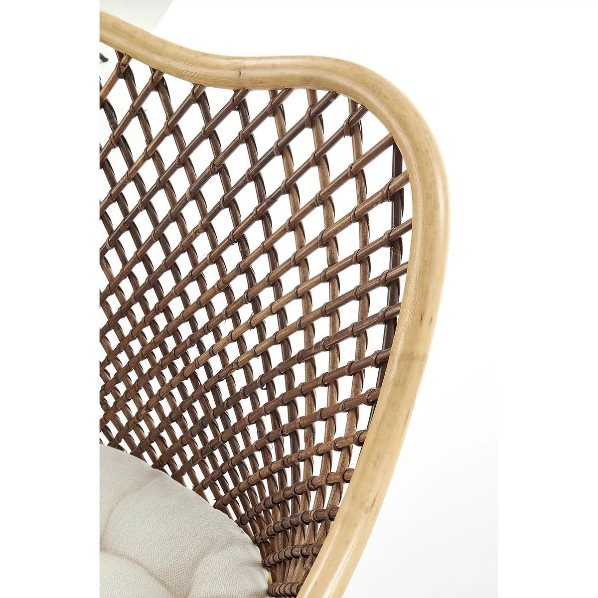 Scaun terasa K336, stejar/maro inchis, ratan natural/metal, 64X64X89 CM