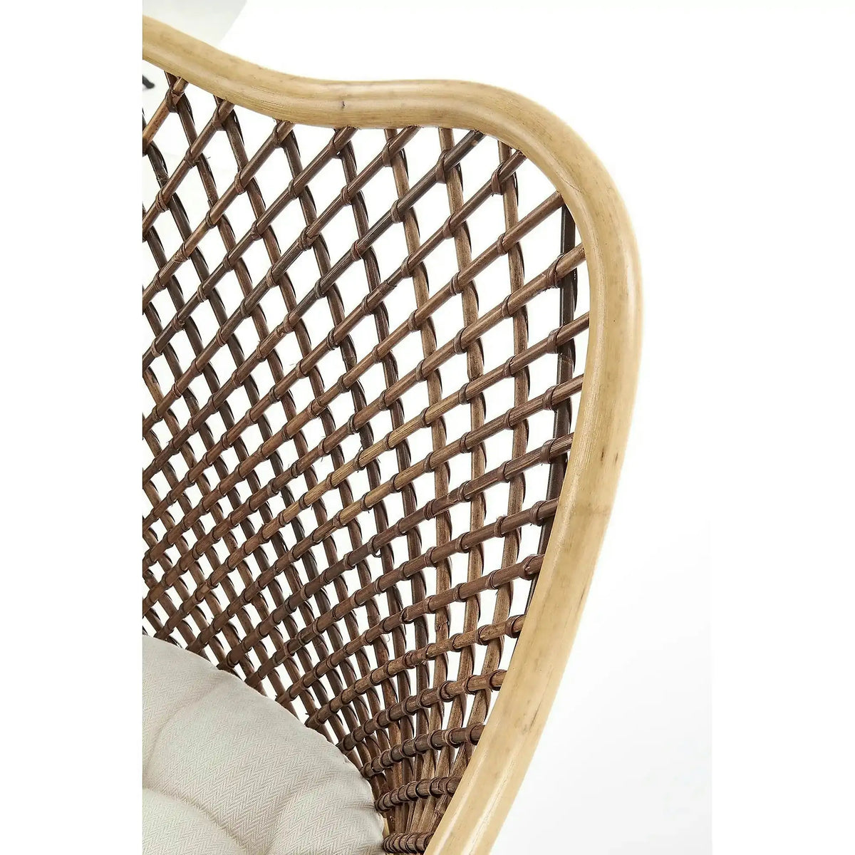 Scaun terasa K336, stejar/maro inchis, ratan natural/metal, 64X64X89 CM