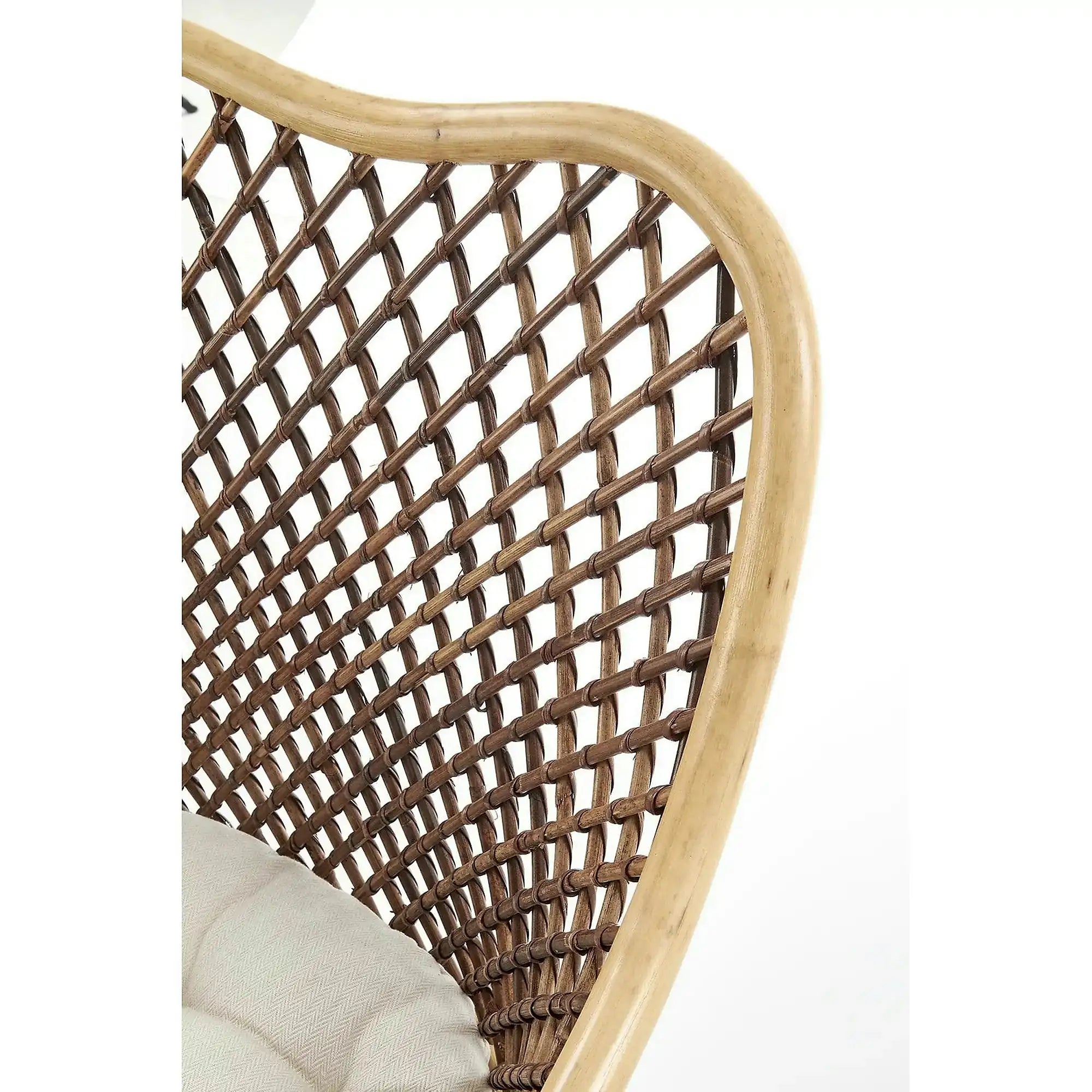 Scaun terasa K336, stejar/maro inchis, ratan natural/metal, 64X64X89 CM