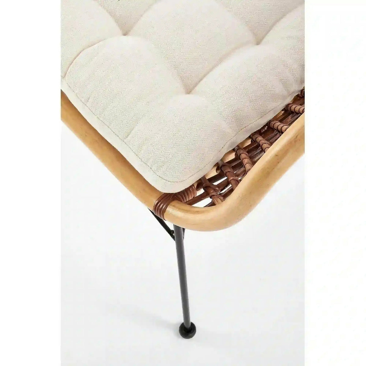 Scaun terasa K336, stejar/maro inchis, ratan natural/metal, 64X64X89 CM