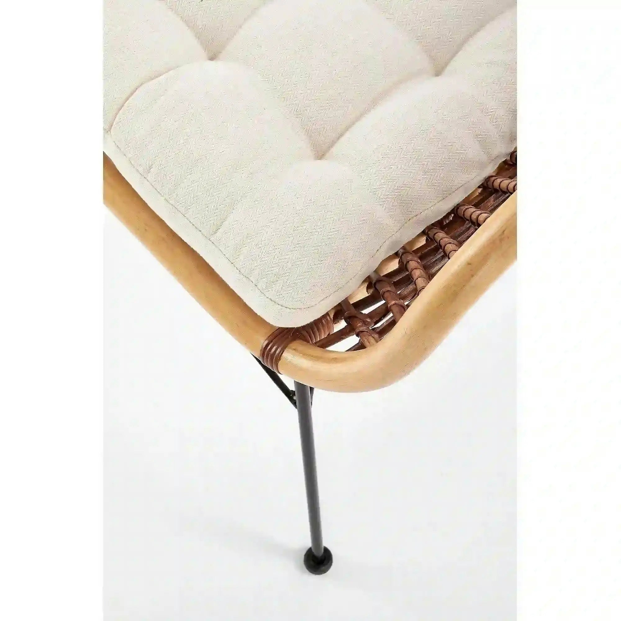 Scaun terasa K336, stejar/maro inchis, ratan natural/metal, 64X64X89 CM