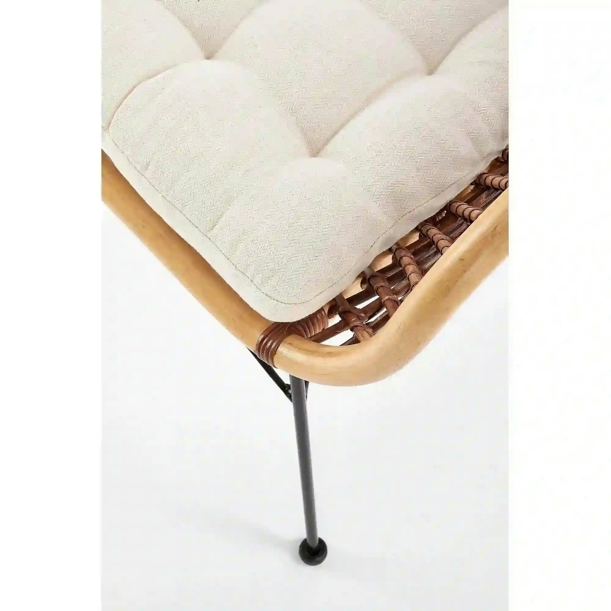 Scaun terasa K336, stejar/maro inchis, ratan natural/metal, 64X64X89 CM