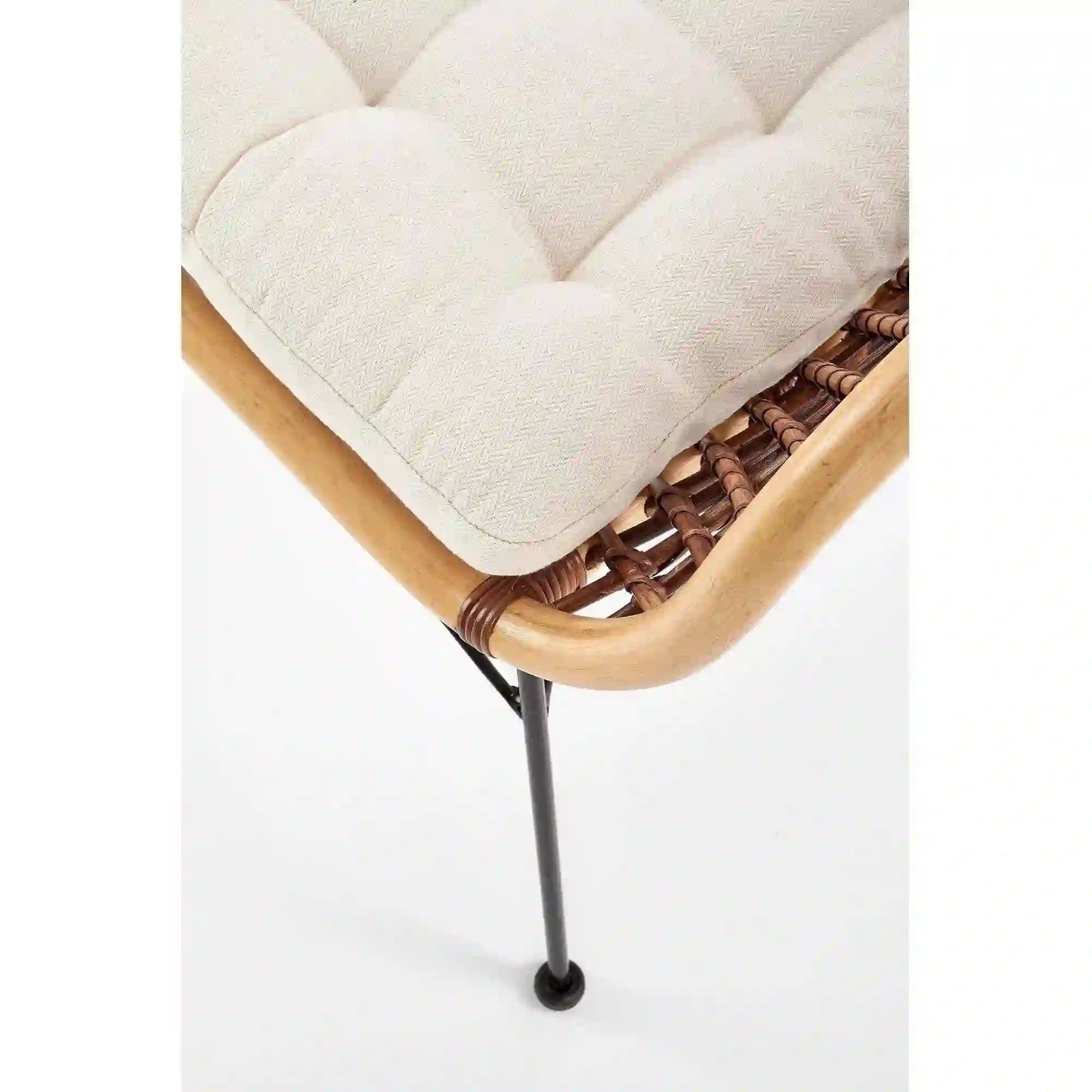 Scaun terasa K336, stejar/maro inchis, ratan natural/metal, 64X64X89 CM