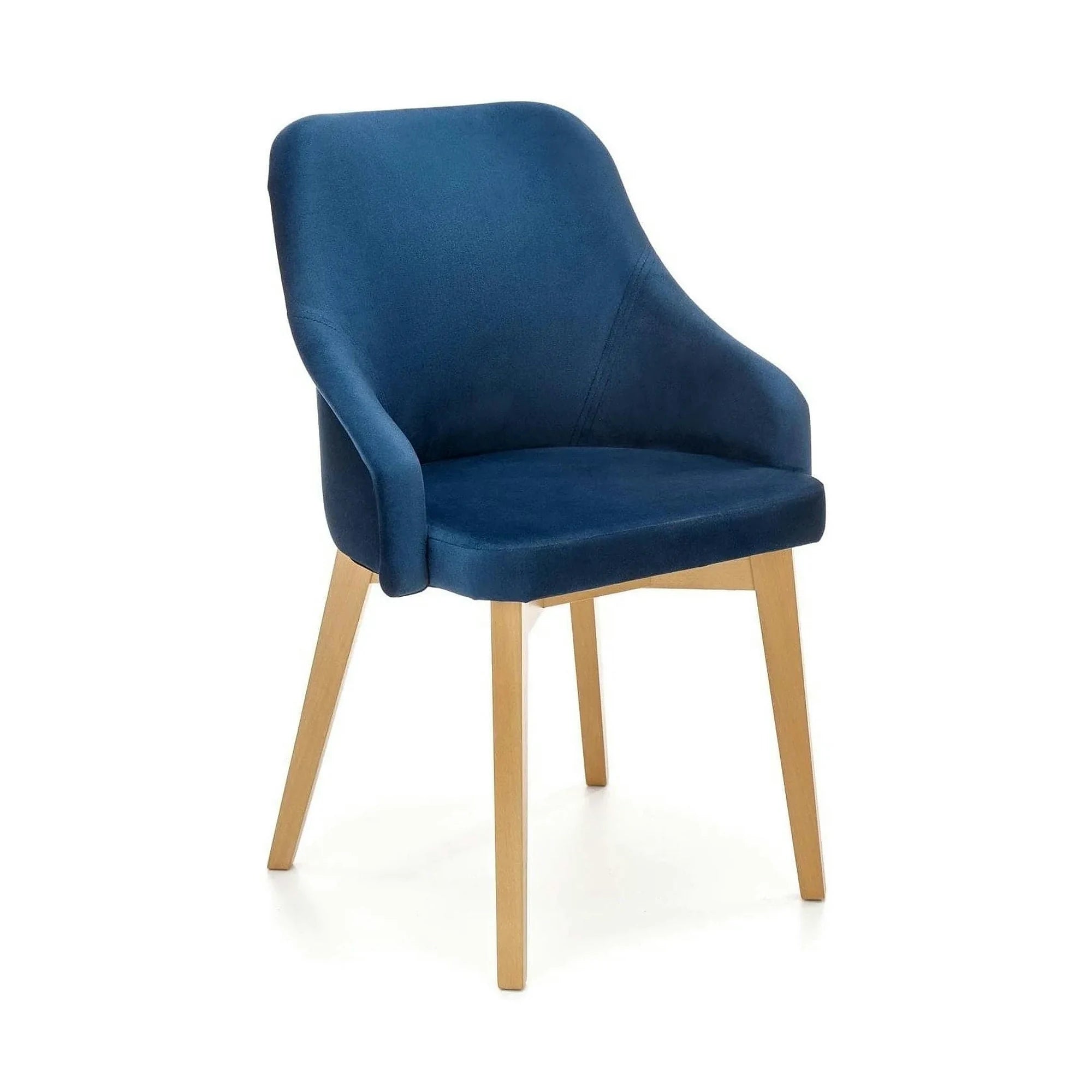 Scaun TOLEDO 2, albastru/stejar, stofa catifelata/lemn de fag 57x56x86 cm
