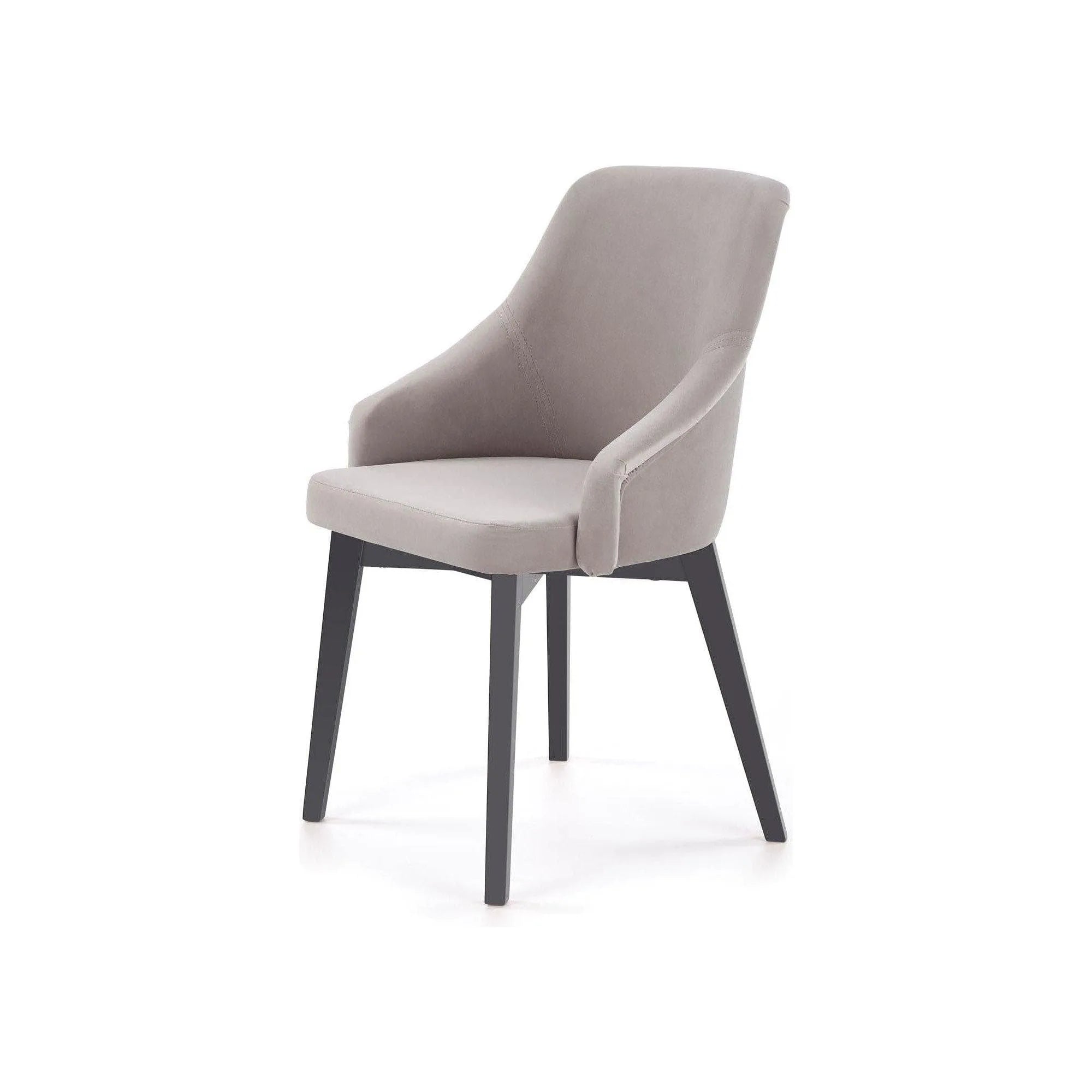 Scaun TOLEDO 2, gri/gri antracit, stofa catifelata/lemn, 57x56x86 cm