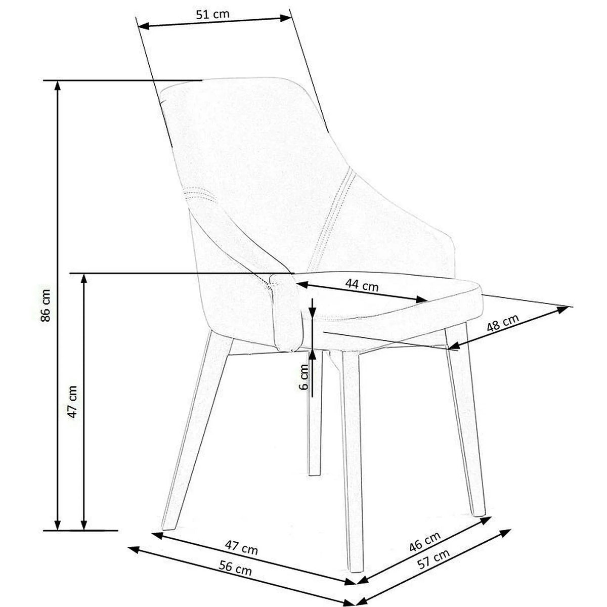 Scaun TOLEDO 2, verde/stejar, stofa catifelata/lemn de fag, 57x56x86 cm