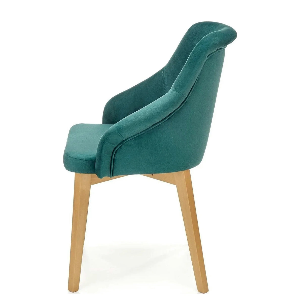 Scaun TOLEDO 2, verde/stejar, stofa catifelata/lemn de fag, 57x56x86 cm