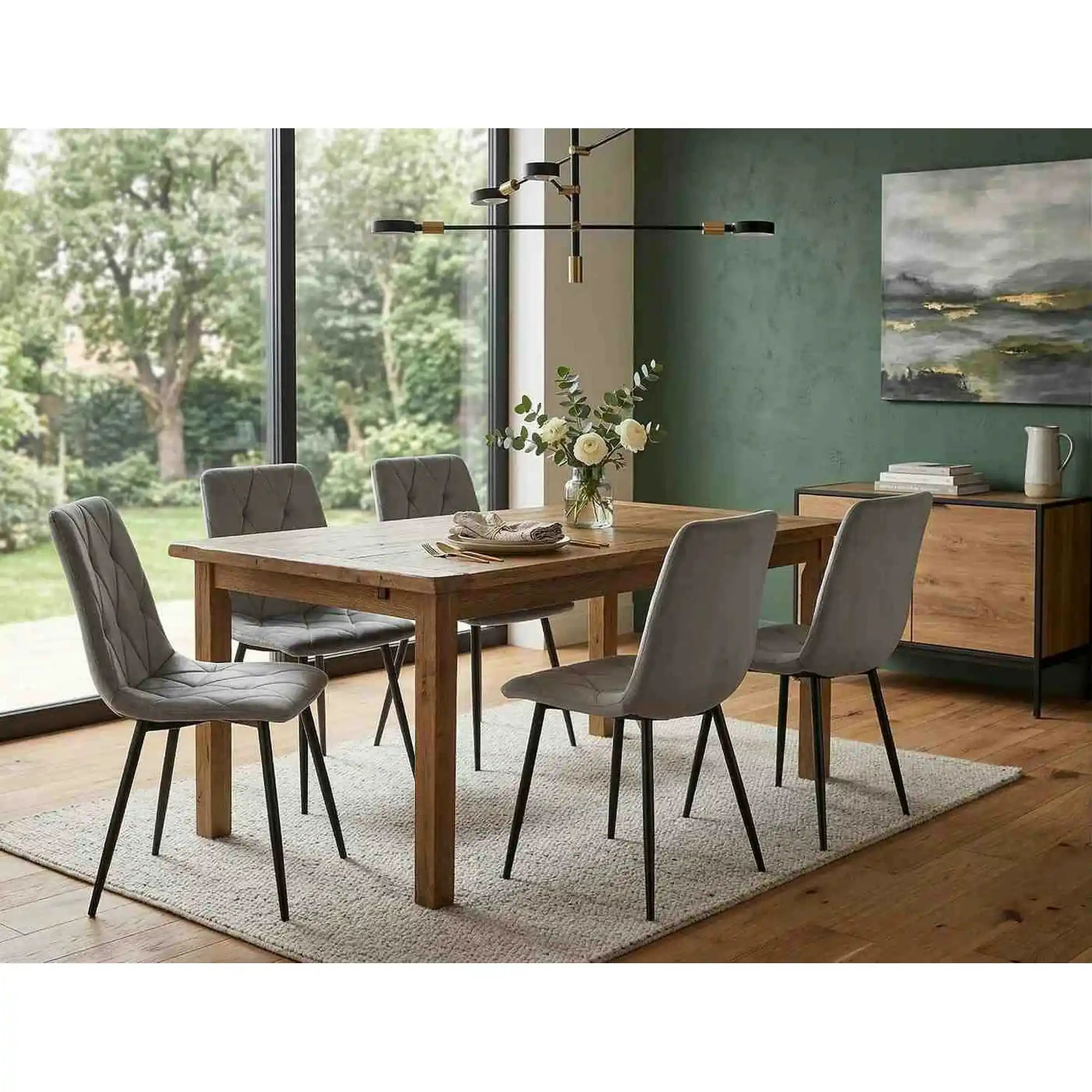 Scaun TOM, gri deschis/negru, stofa catifelata/metal, 45x39x91 cm