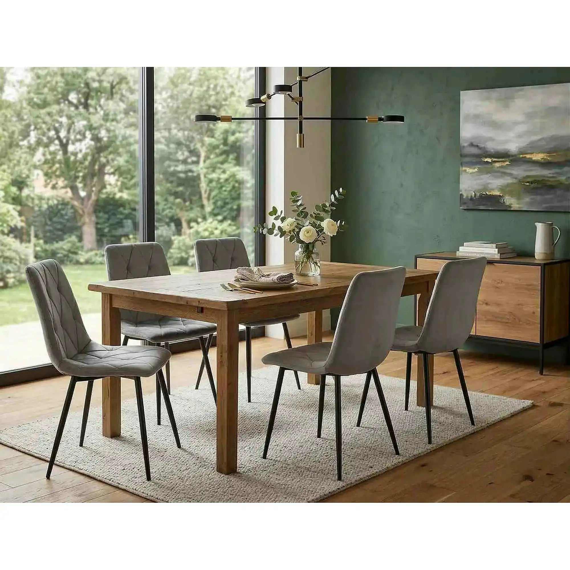 Scaun TOM, gri deschis/negru, stofa catifelata/metal, 45x39x91 cm