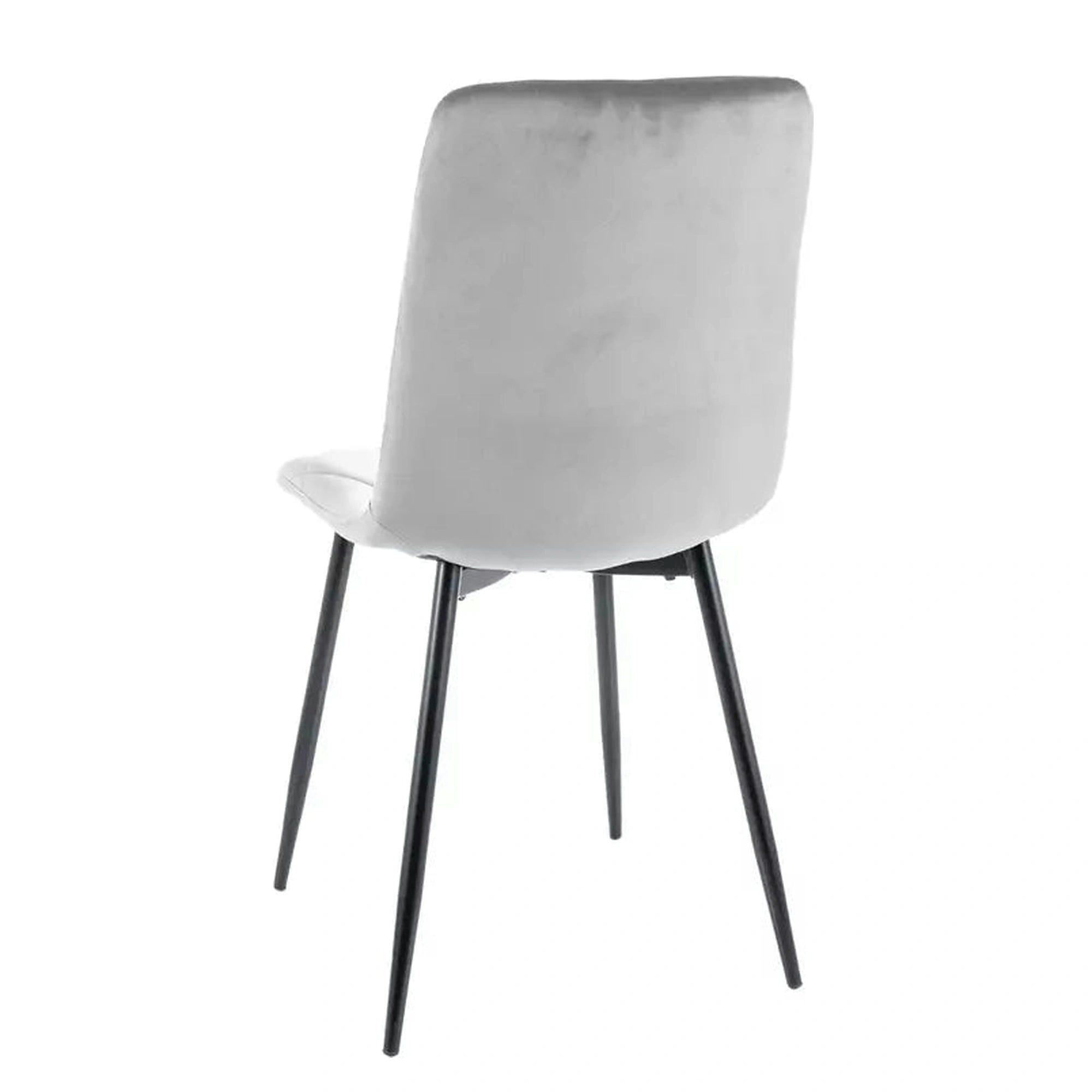 Scaun TOM, gri deschis/negru, stofa catifelata/metal, 45x39x91 cm