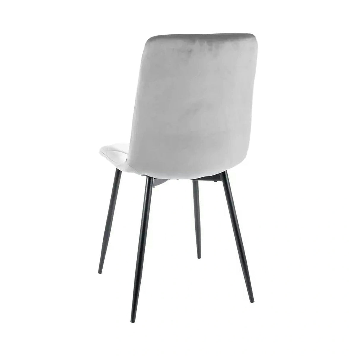 Scaun TOM, gri deschis/negru, stofa catifelata/metal, 45x39x91 cm