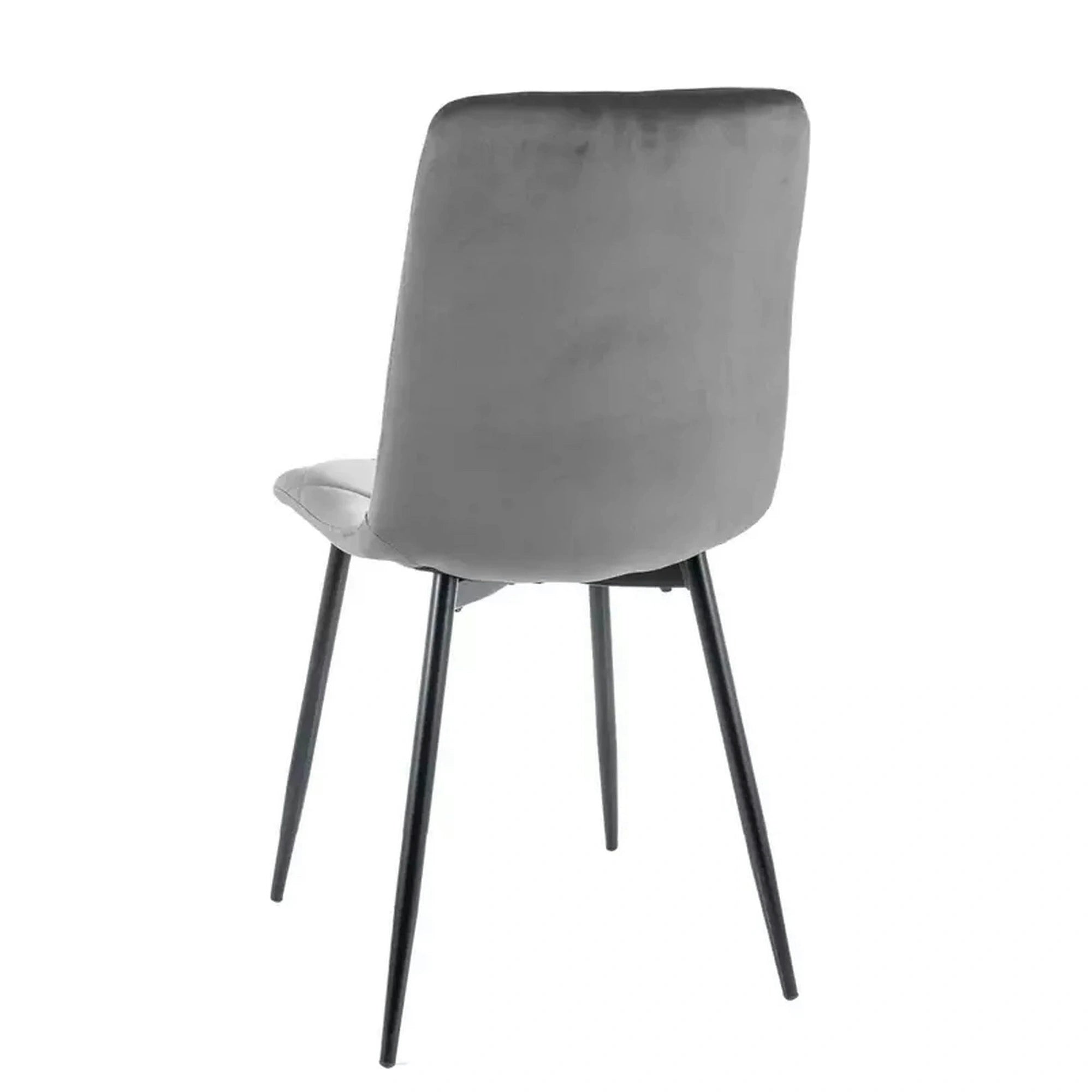 Scaun TOM, gri/negru, stofa catifelata/metal, 45x39x91 cm