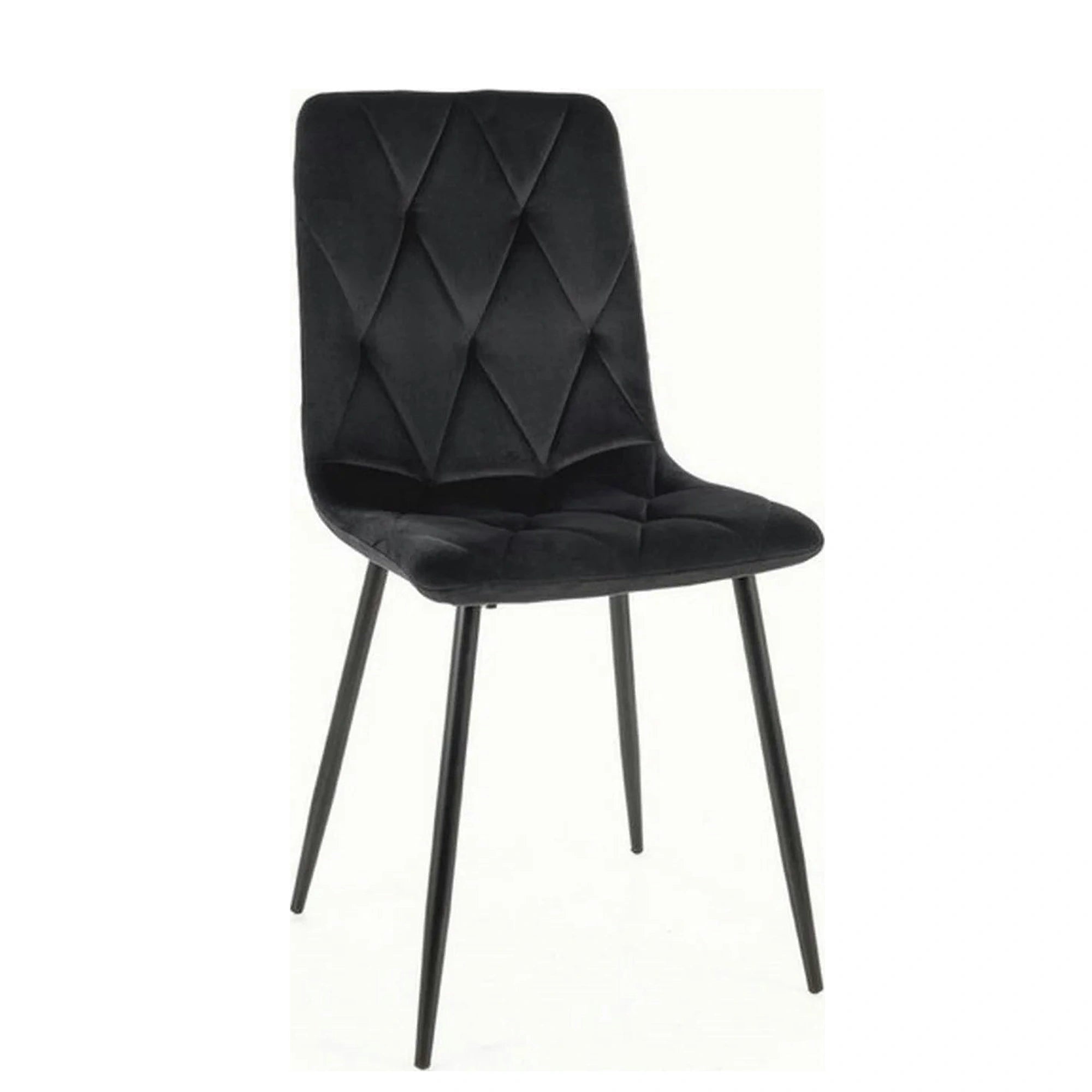 Scaun TOM, negru, stofa catifelata/metal, 45x39x91 cm