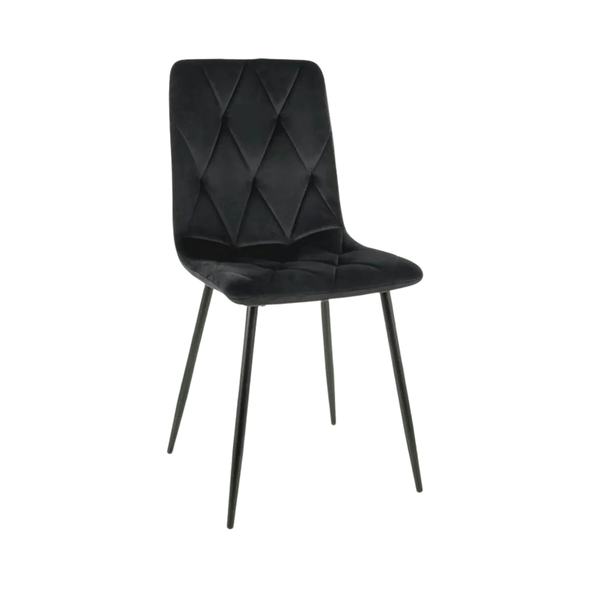 Scaun TOM, negru, stofa catifelata/metal, 45x39x91 cm