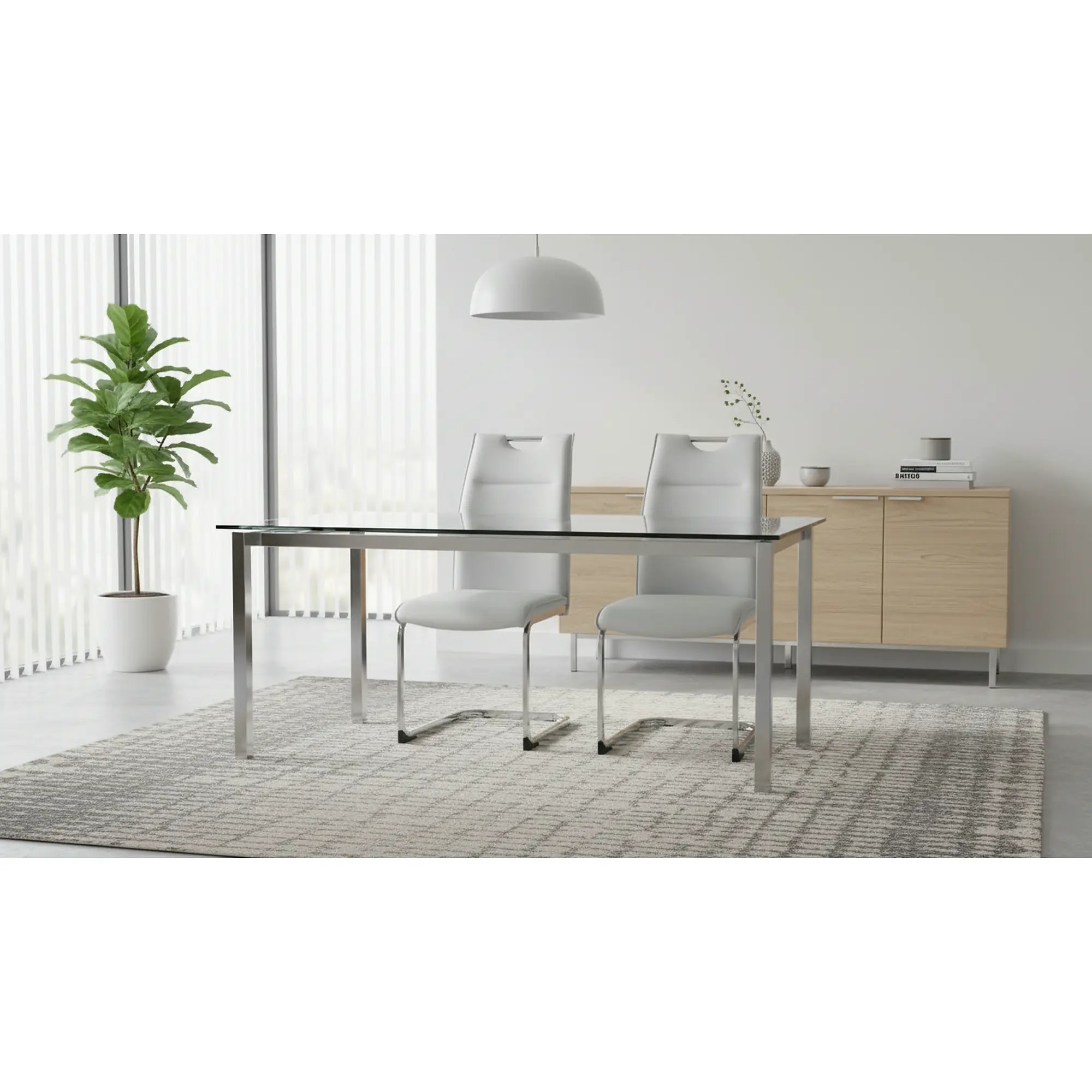 Scaun TOSENA, gri deschis/crom, piele ecologica/metal, 44x61x98 cm