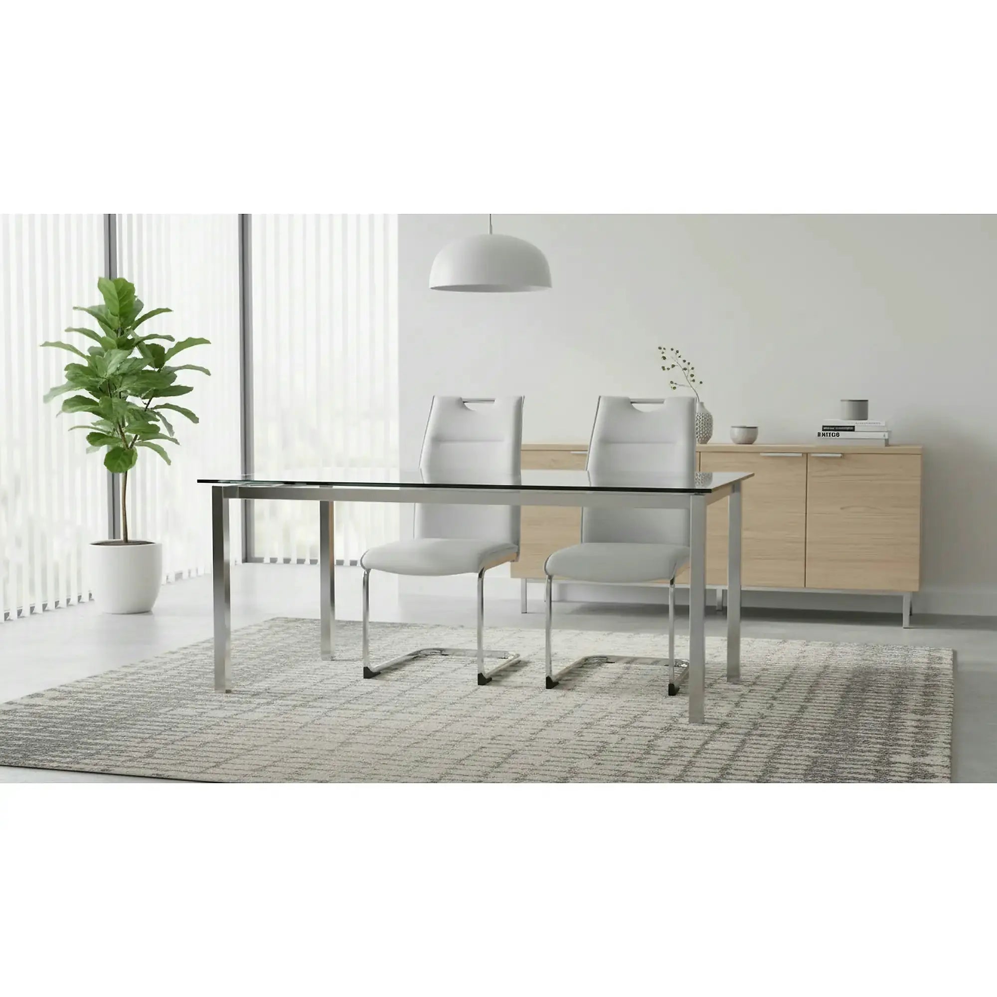 Scaun TOSENA, gri deschis/crom, piele ecologica/metal, 44x61x98 cm