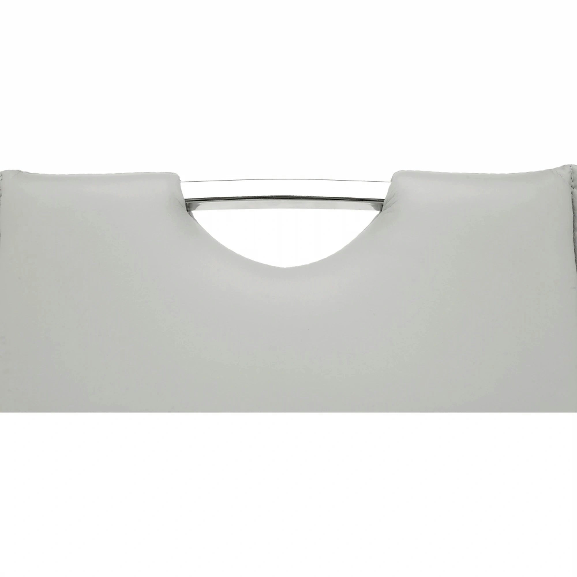 Scaun TOSENA, gri deschis/crom, piele ecologica/metal, 44x61x98 cm