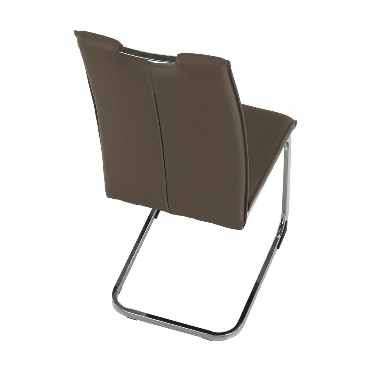 Scaun TOSENA, maro/crom, piele ecologica/metal, 44x61x98 cm