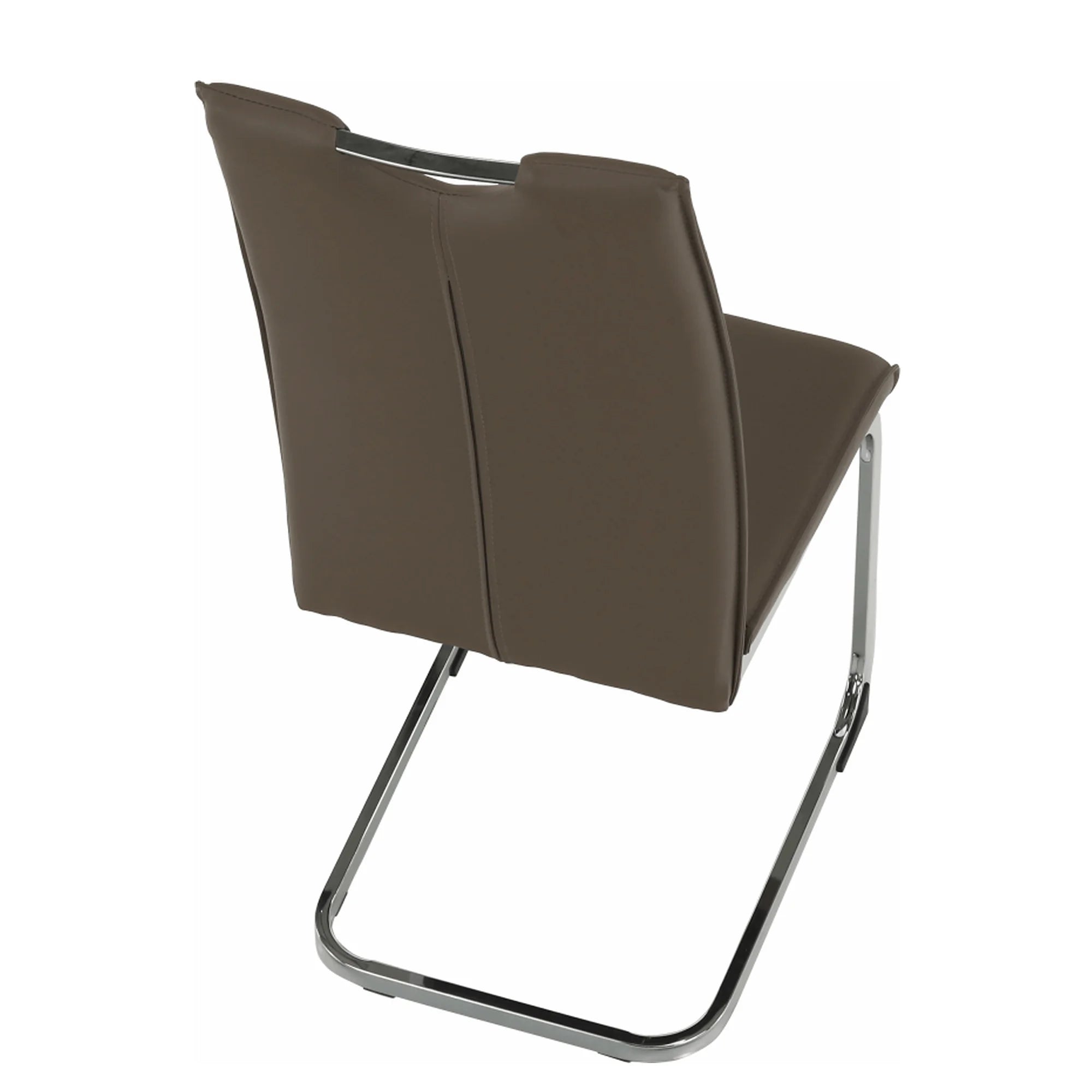 Scaun TOSENA, maro/crom, piele ecologica/metal, 44x61x98 cm