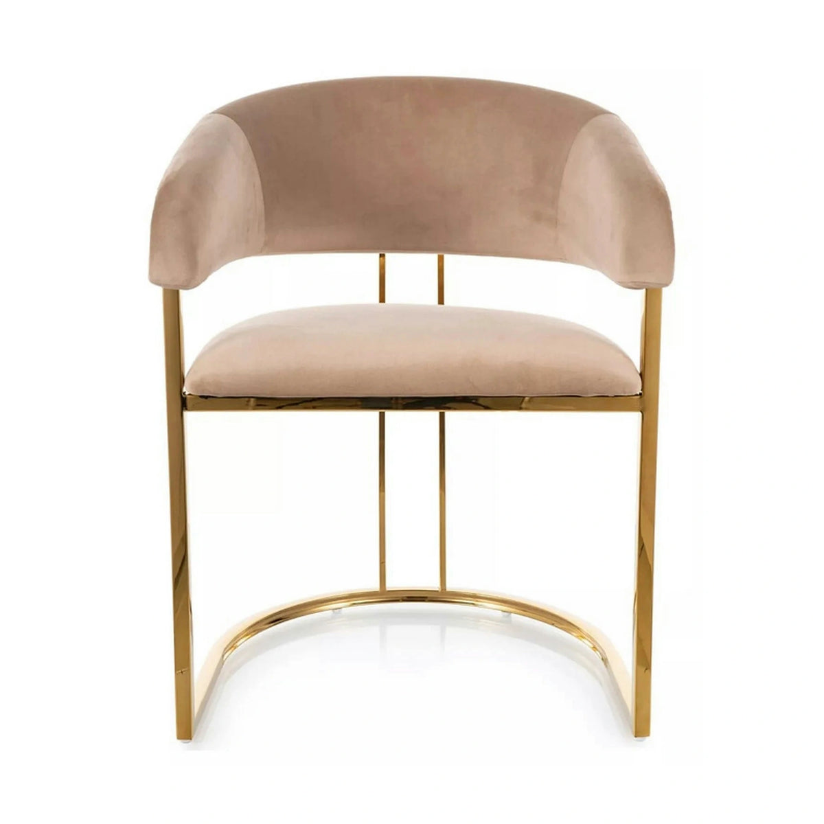 Scaun TULIPE, bej inchis - Bluvel 28, stofa catifelata/metal, 57x64x77 cm