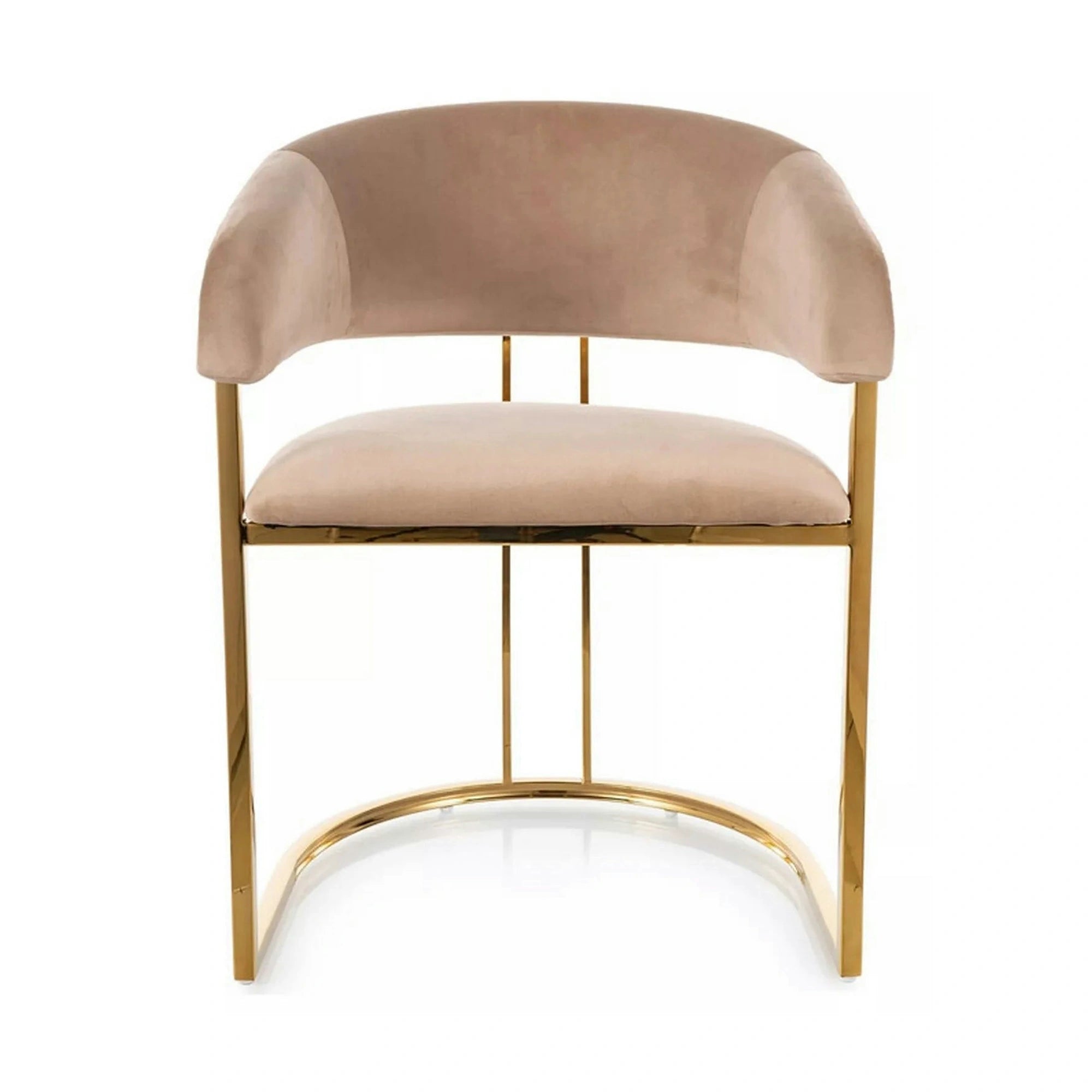 Scaun TULIPE, bej inchis - Bluvel 28, stofa catifelata/metal, 57x64x77 cm
