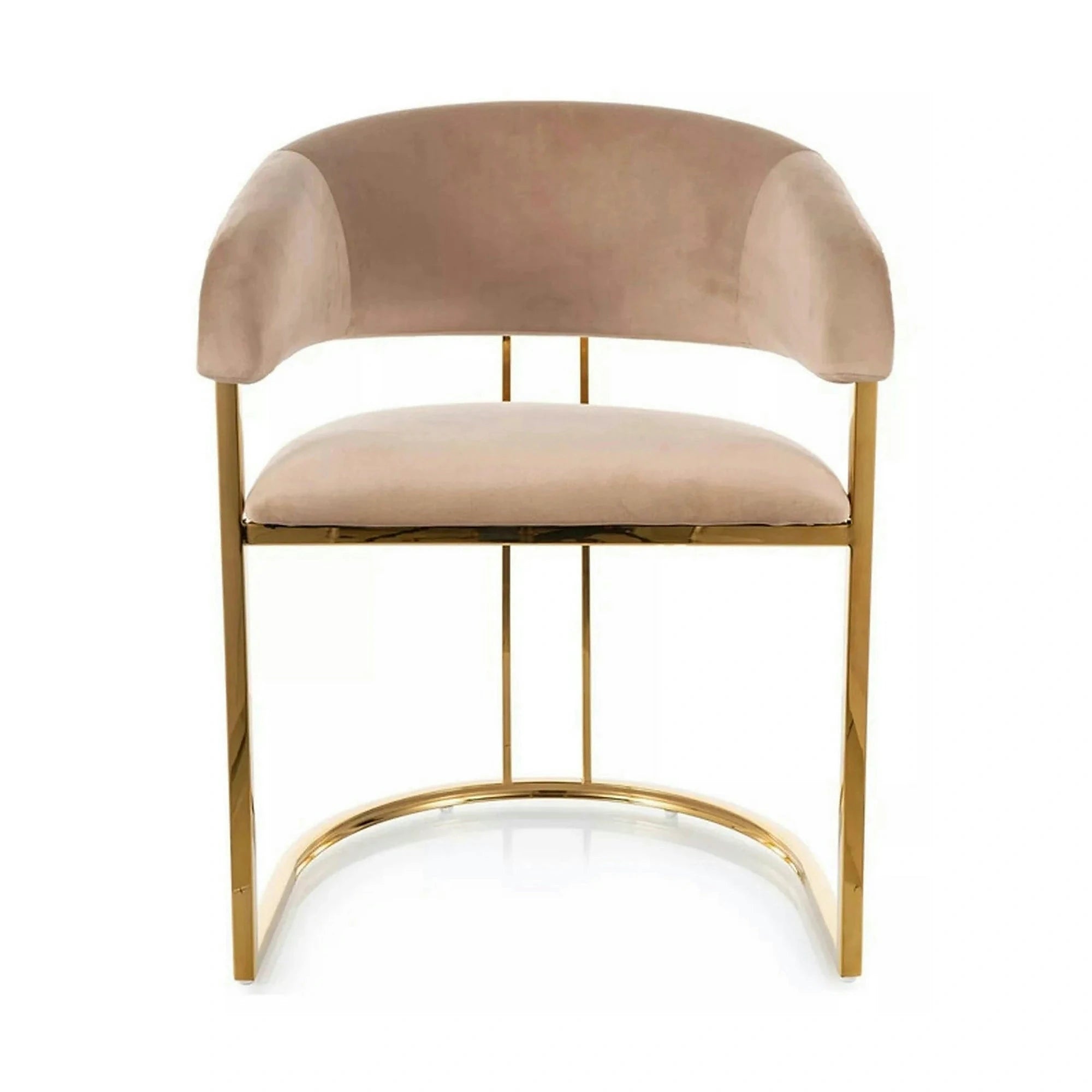 Scaun TULIPE, bej inchis - Bluvel 28, stofa catifelata/metal, 57x64x77 cm