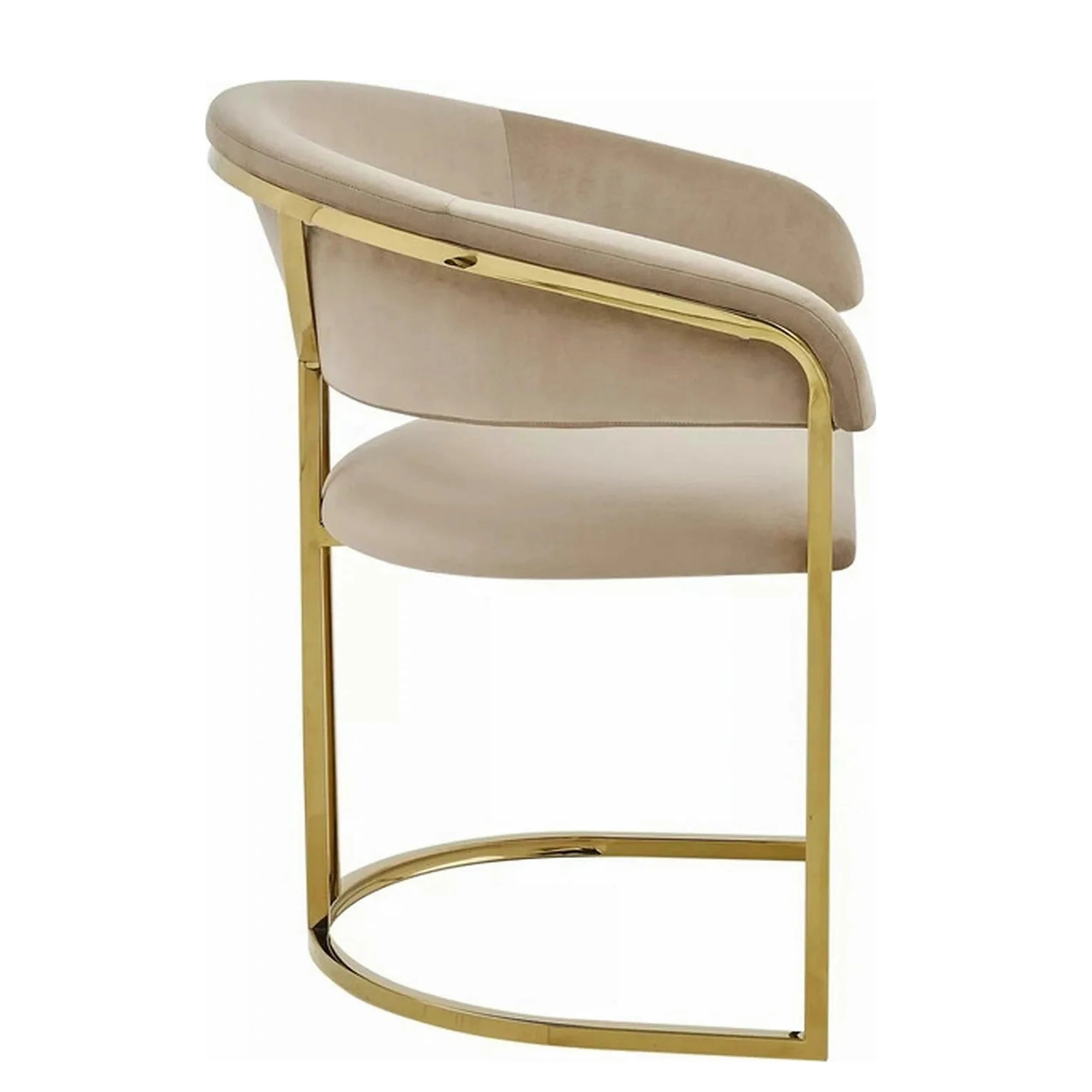 Scaun TULIPE, bej inchis - Bluvel 28, stofa catifelata/metal, 57x64x77 cm