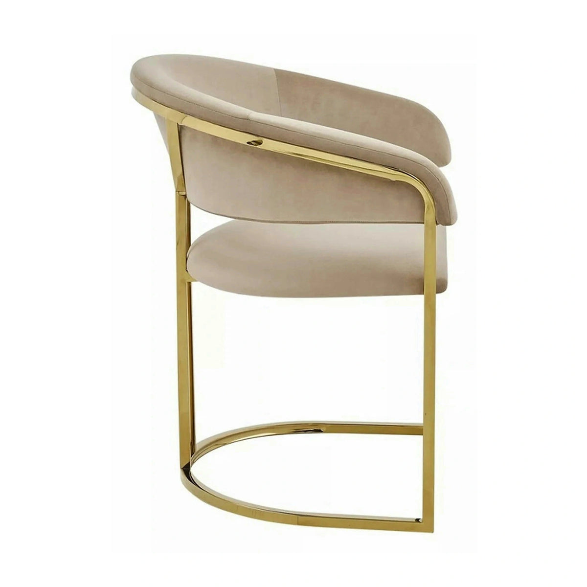 Scaun TULIPE, bej inchis - Bluvel 28, stofa catifelata/metal, 57x64x77 cm