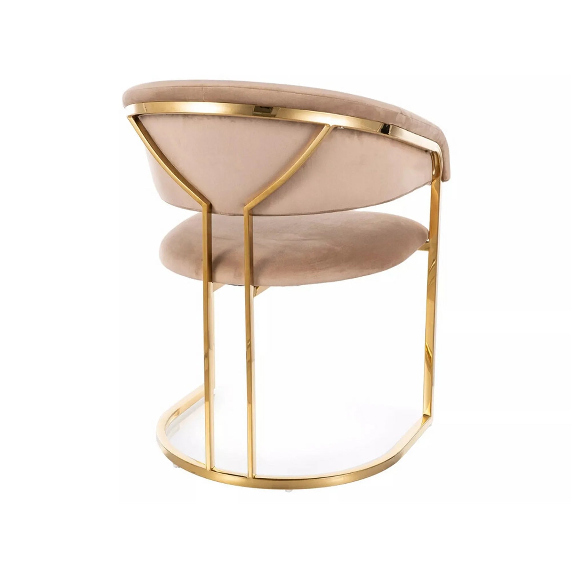 Scaun TULIPE, bej inchis - Bluvel 28, stofa catifelata/metal, 57x64x77 cm