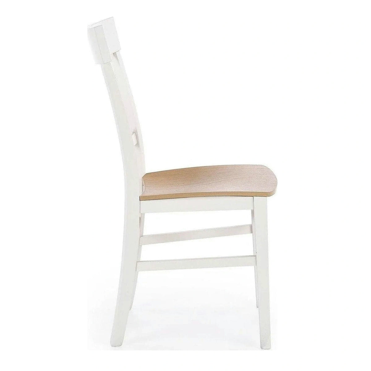 Scaun Tutti, stejar/alb, lemn de fag, 44X56X90 CM