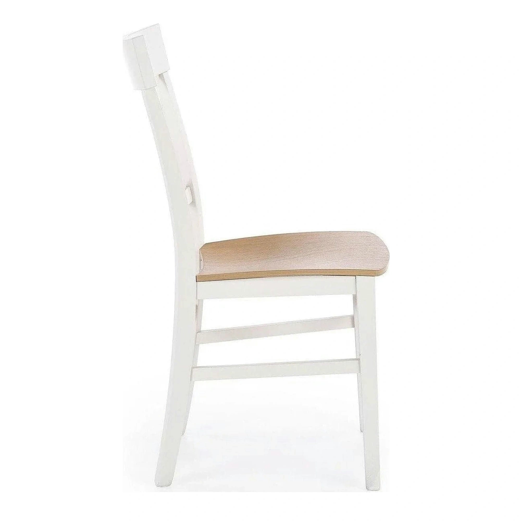 Scaun Tutti, stejar/alb, lemn de fag, 44X56X90 CM