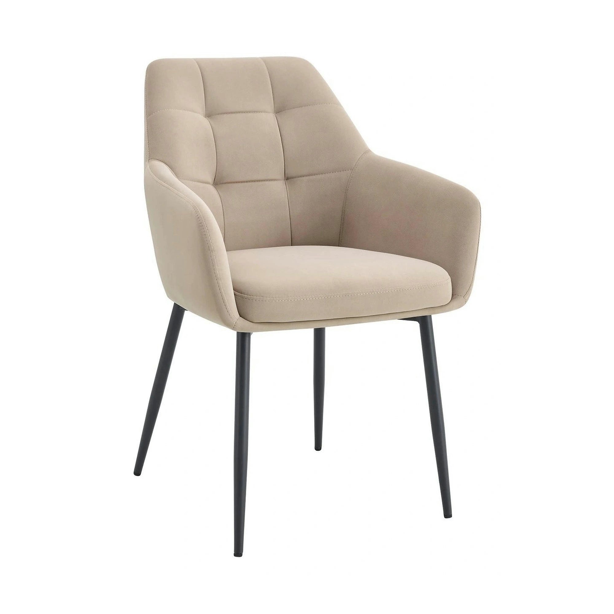 Scaun UGO NEW, bej/negru, stofa catifelata/metal, 58x62x85 cm