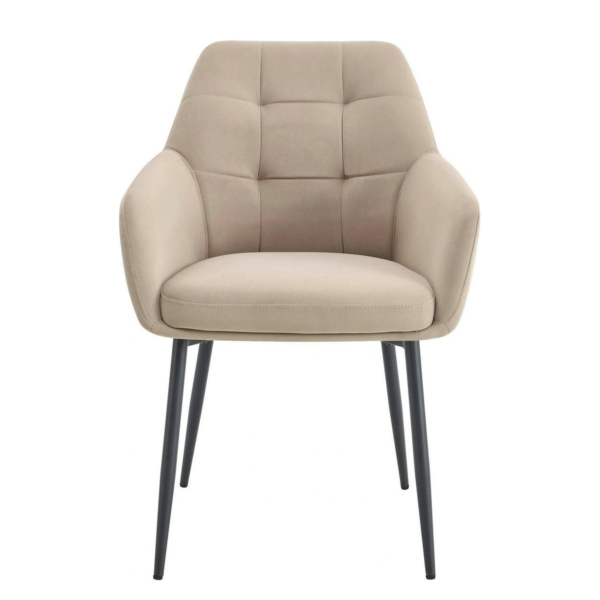 Scaun UGO NEW, bej/negru, stofa catifelata/metal, 58x62x85 cm