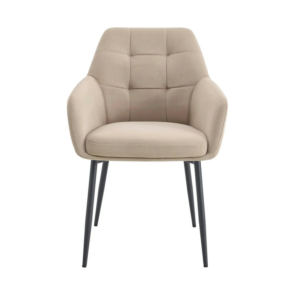 Scaun UGO NEW, bej/negru, stofa catifelata/metal, 58x62x85 cm