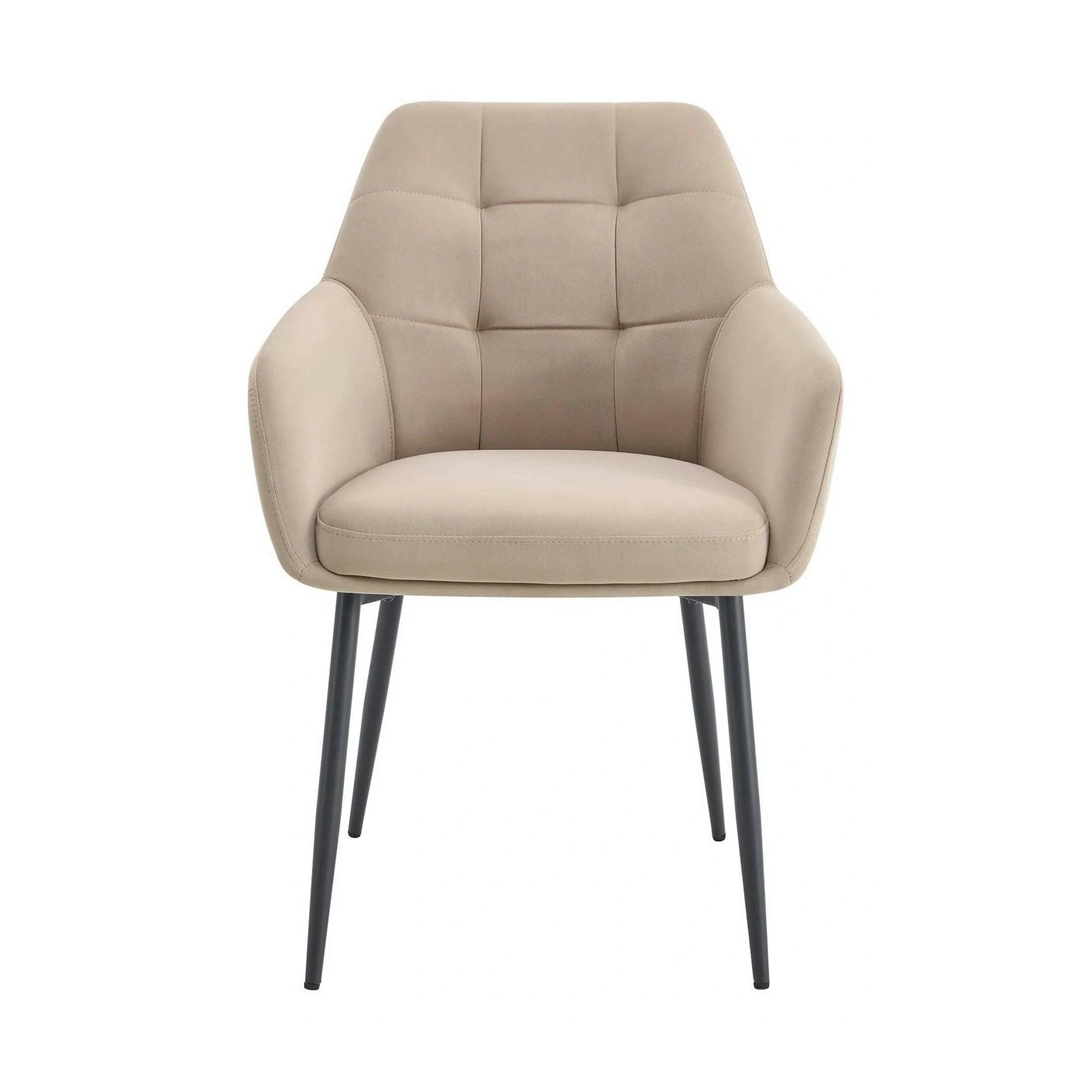 Scaun UGO NEW, bej/negru, stofa catifelata/metal, 58x62x85 cm