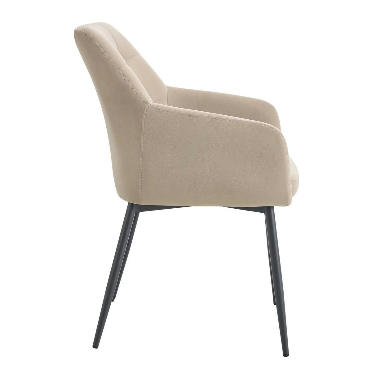 Scaun UGO NEW, bej/negru, stofa catifelata/metal, 58x62x85 cm