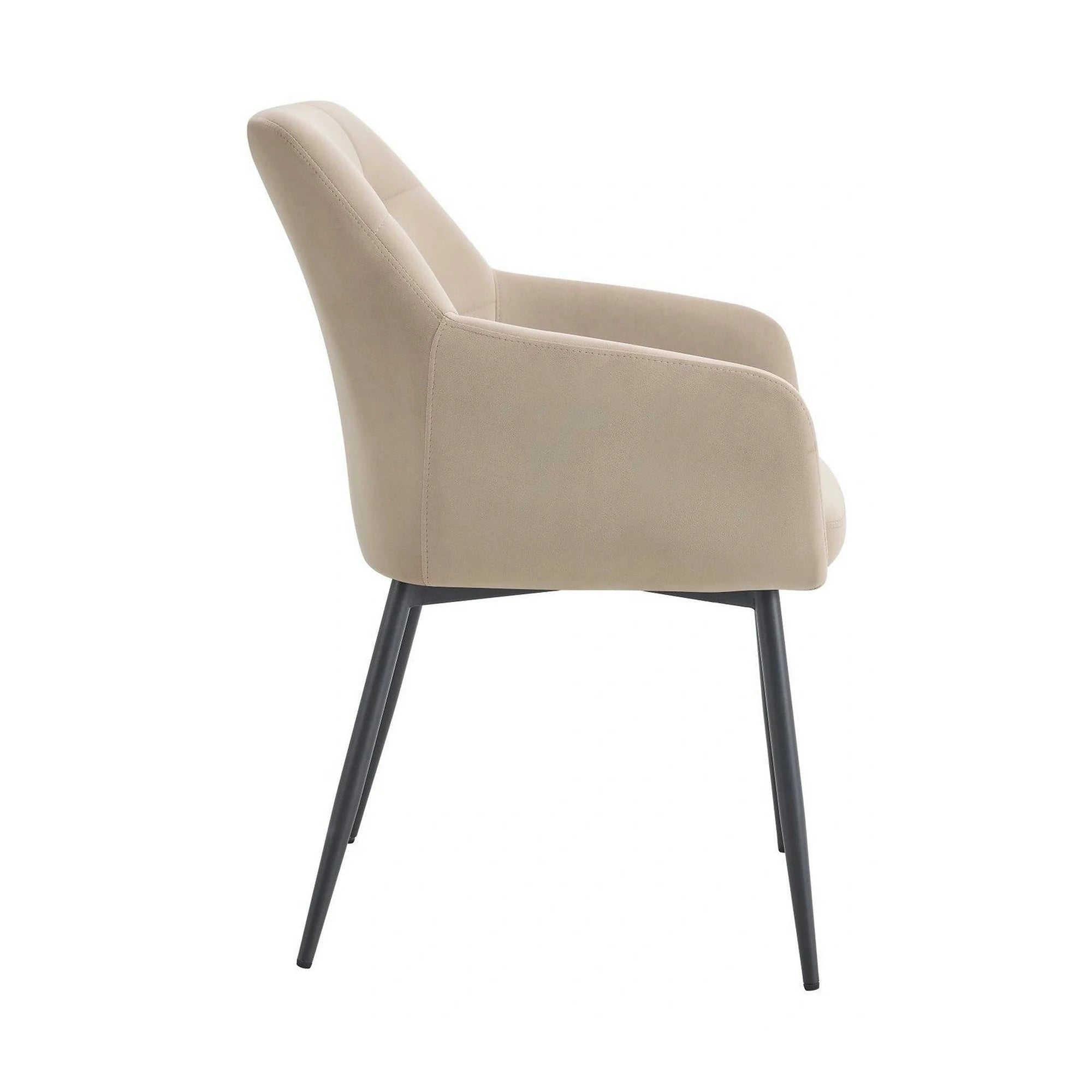 Scaun UGO NEW, bej/negru, stofa catifelata/metal, 58x62x85 cm