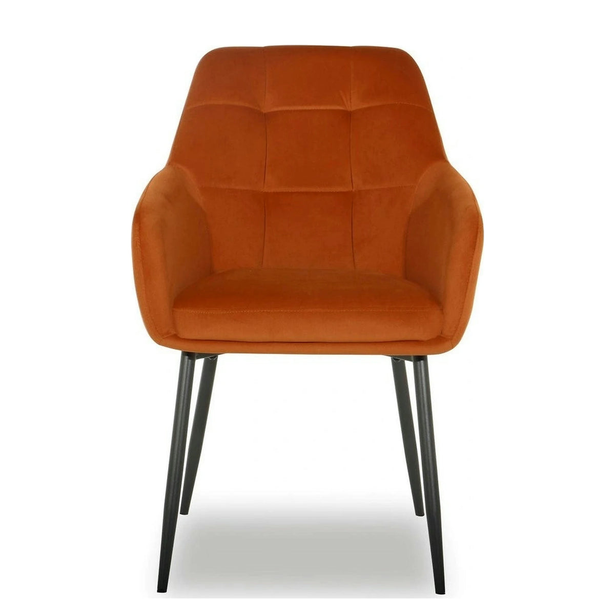 Scaun UGO NEW, caramiziu/negru, stofa catifelata/metal, 58x62x85 cm