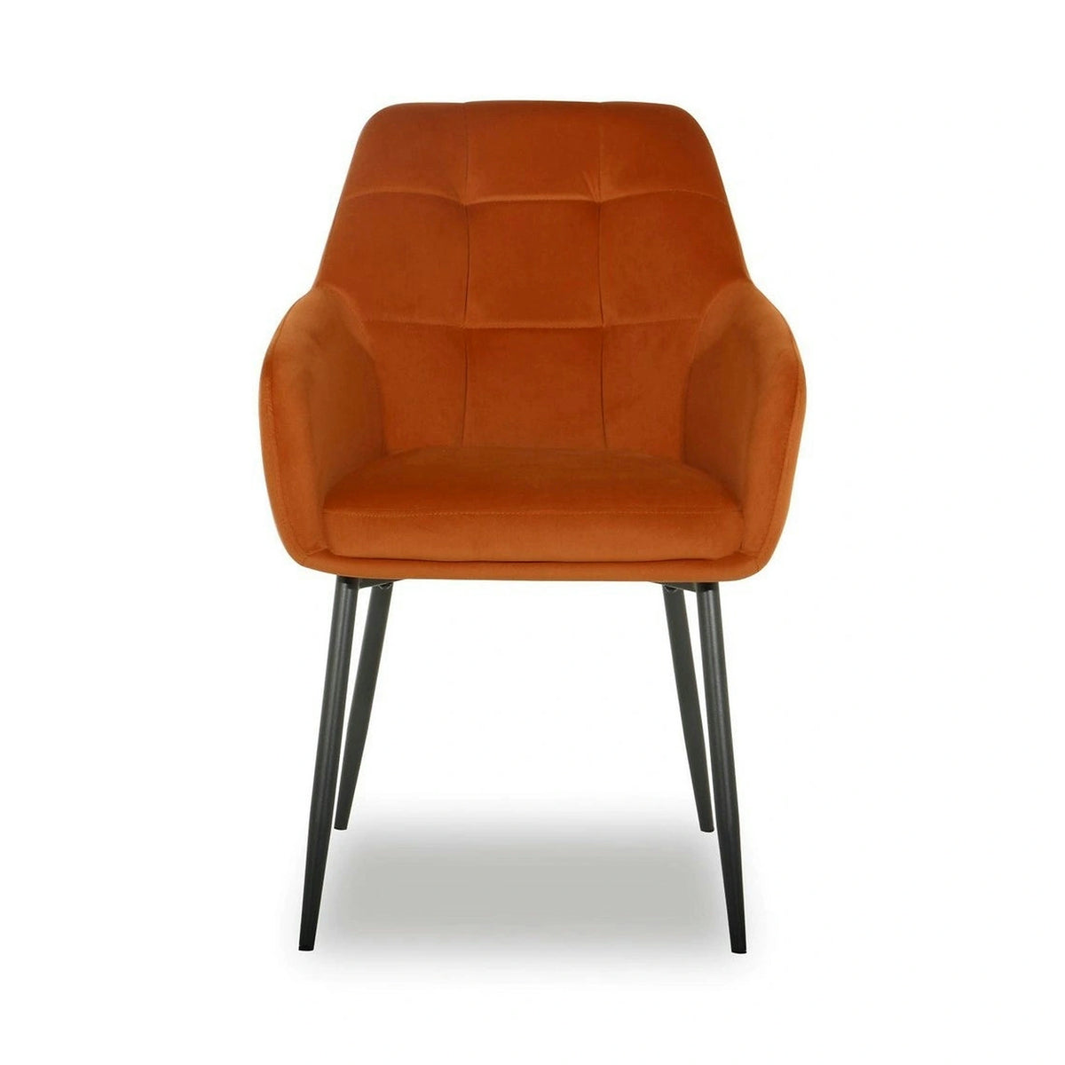 Scaun UGO NEW, caramiziu/negru, stofa catifelata/metal, 58x62x85 cm