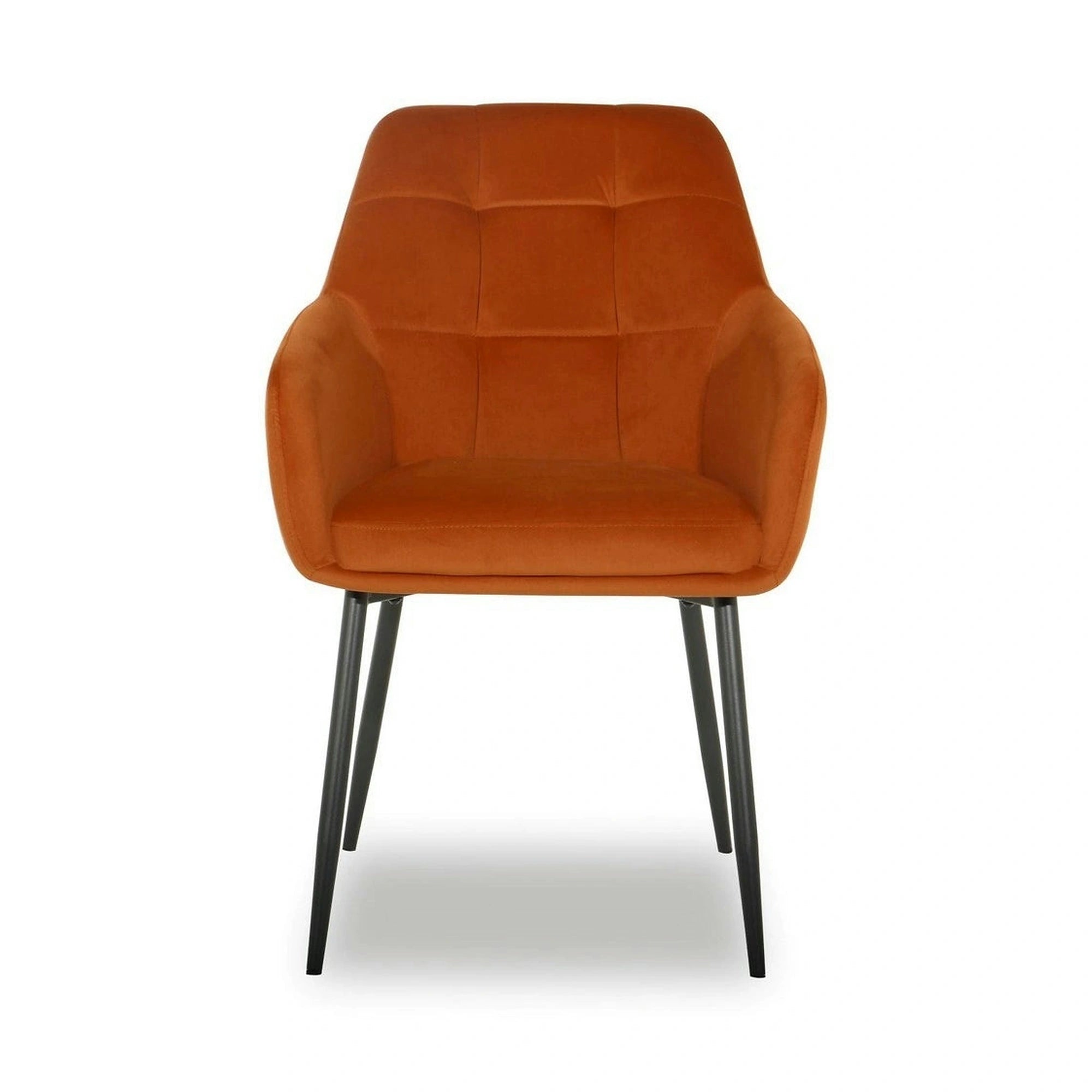 Scaun UGO NEW, caramiziu/negru, stofa catifelata/metal, 58x62x85 cm