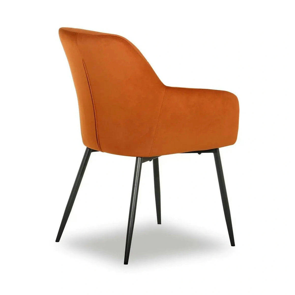Scaun UGO NEW, caramiziu/negru, stofa catifelata/metal, 58x62x85 cm