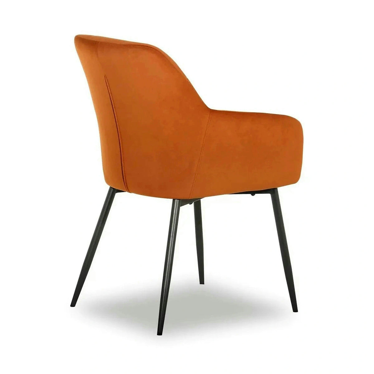 Scaun UGO NEW, caramiziu/negru, stofa catifelata/metal, 58x62x85 cm