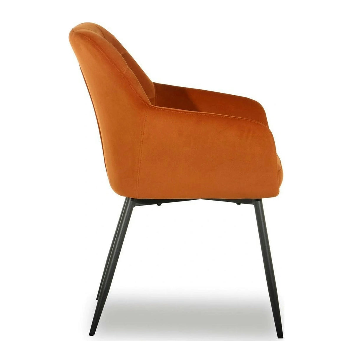 Scaun UGO NEW, caramiziu/negru, stofa catifelata/metal, 58x62x85 cm