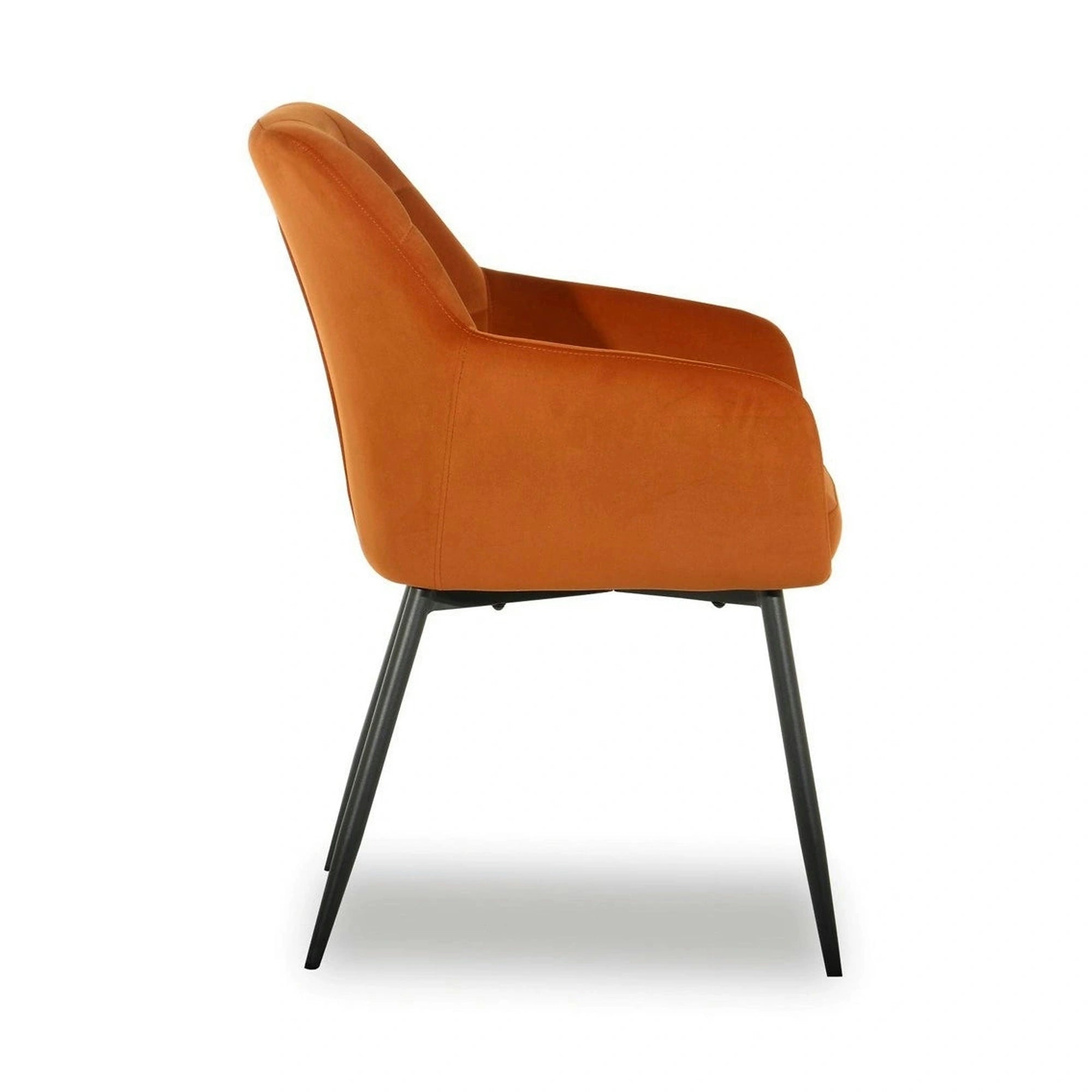 Scaun UGO NEW, caramiziu/negru, stofa catifelata/metal, 58x62x85 cm