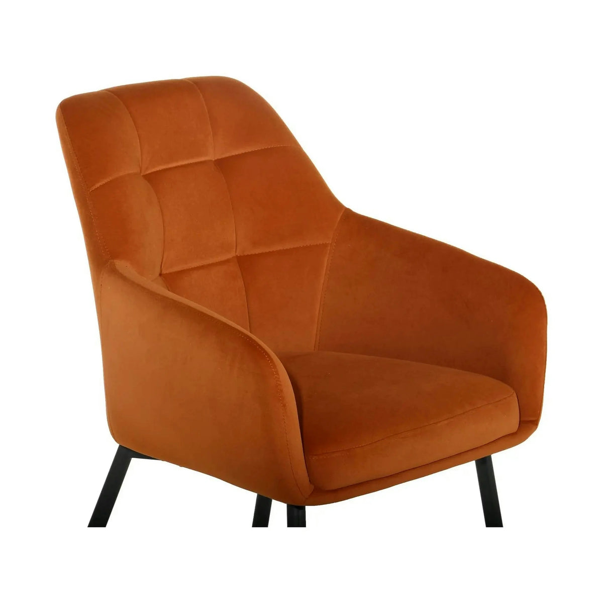 Scaun UGO NEW, caramiziu/negru, stofa catifelata/metal, 58x62x85 cm