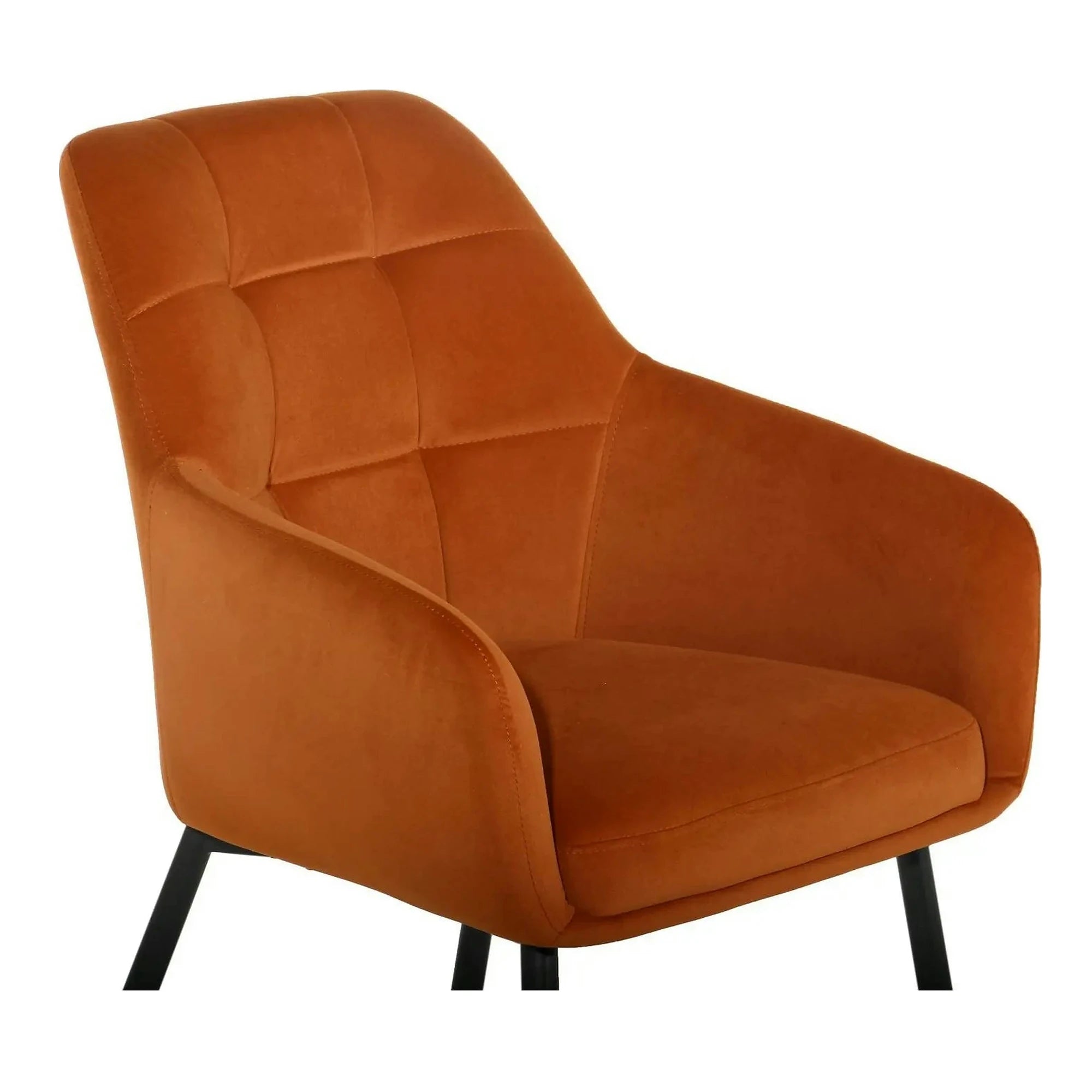Scaun UGO NEW, caramiziu/negru, stofa catifelata/metal, 58x62x85 cm