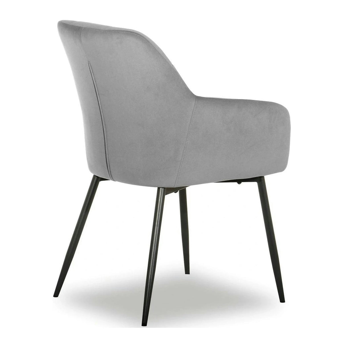 Scaun UGO NEW, gri deschis/negru, stofa catifelata/metal, 58x62x85 cm